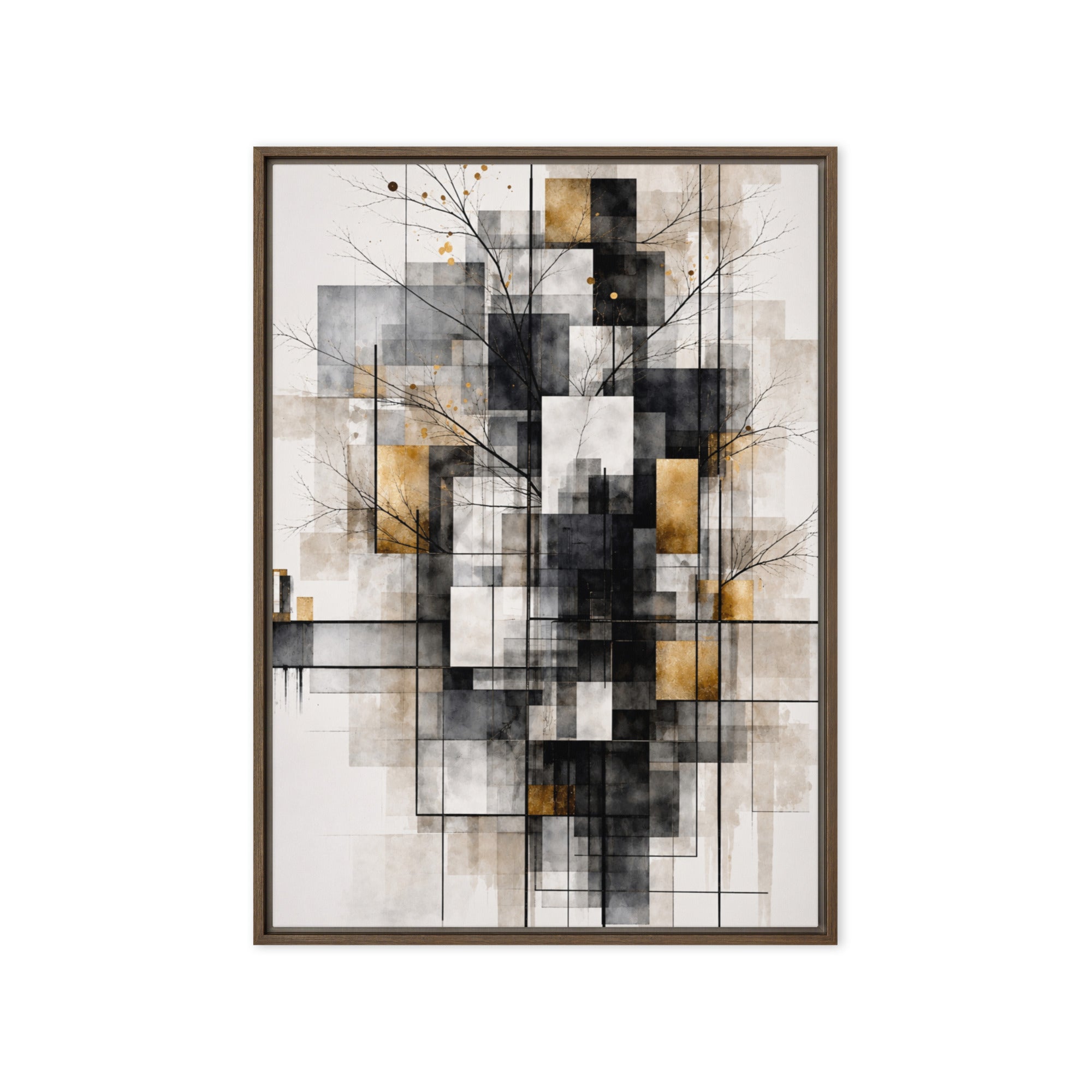 Avect framed canvas print, front view in white frame, 11 x 14 inch universal size