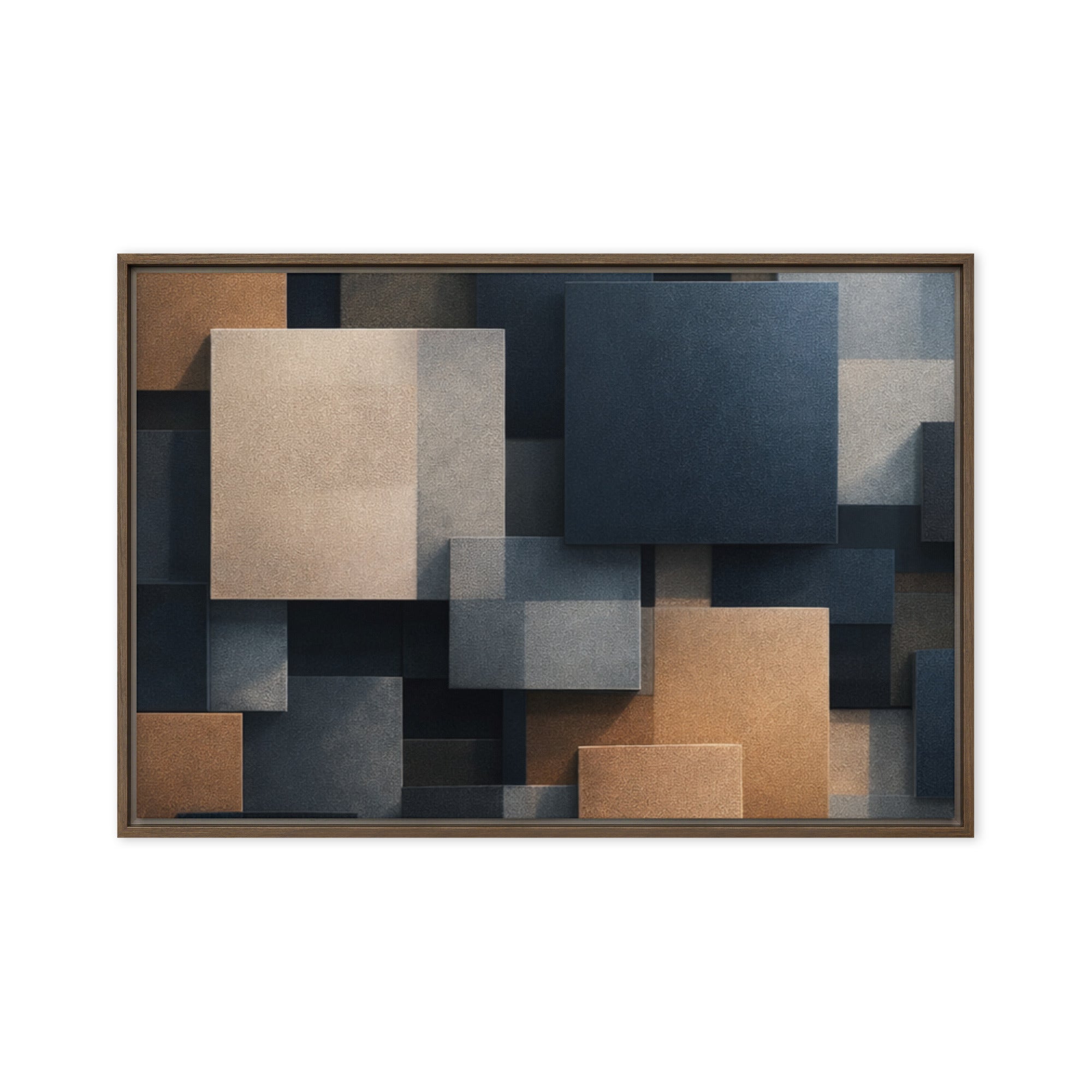 Monolith wall art product image as a framed canvas print in white frame, 12 x 18 inch universal size