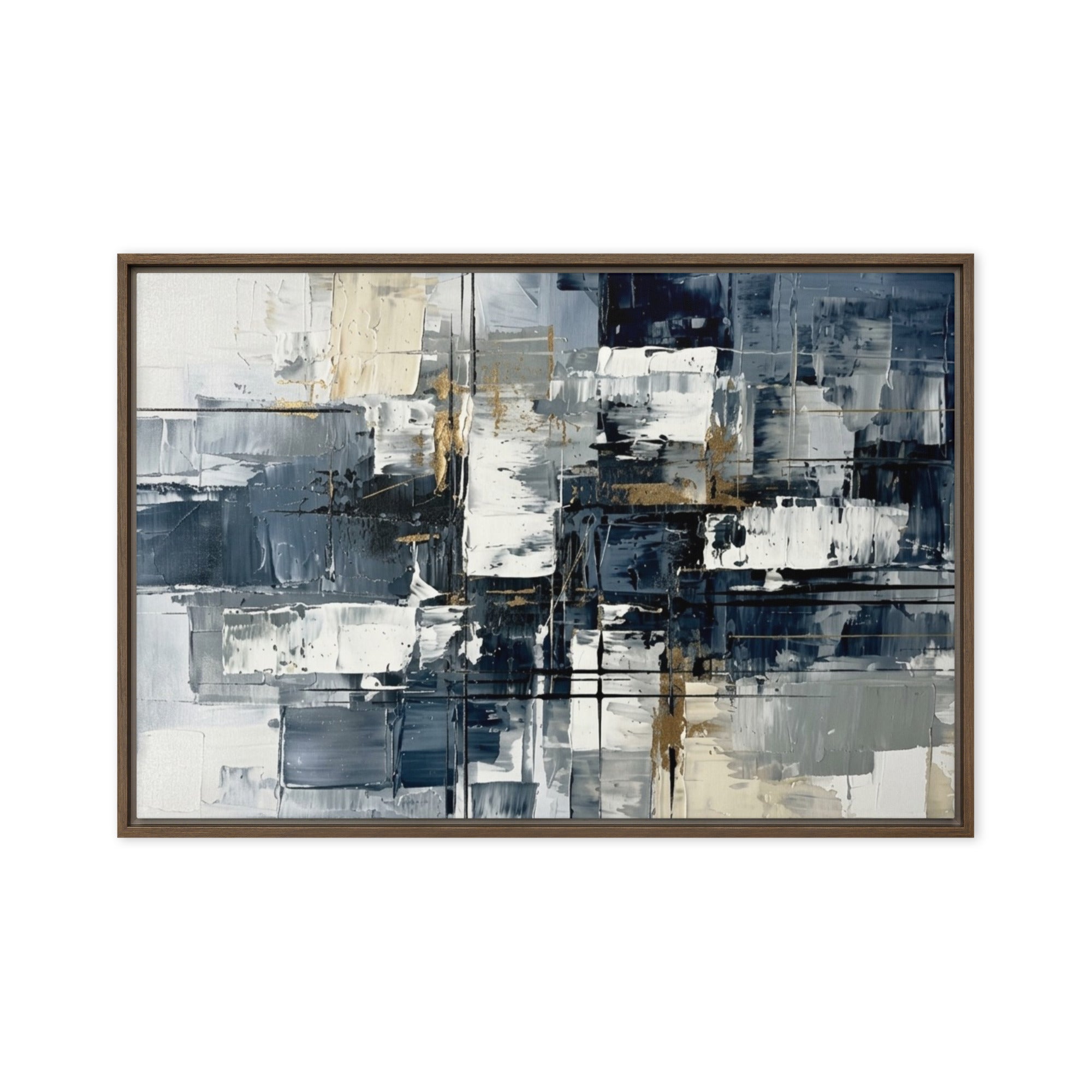 Calamity framed canvas urban product image in white frame, 12 x 18 inch universal size