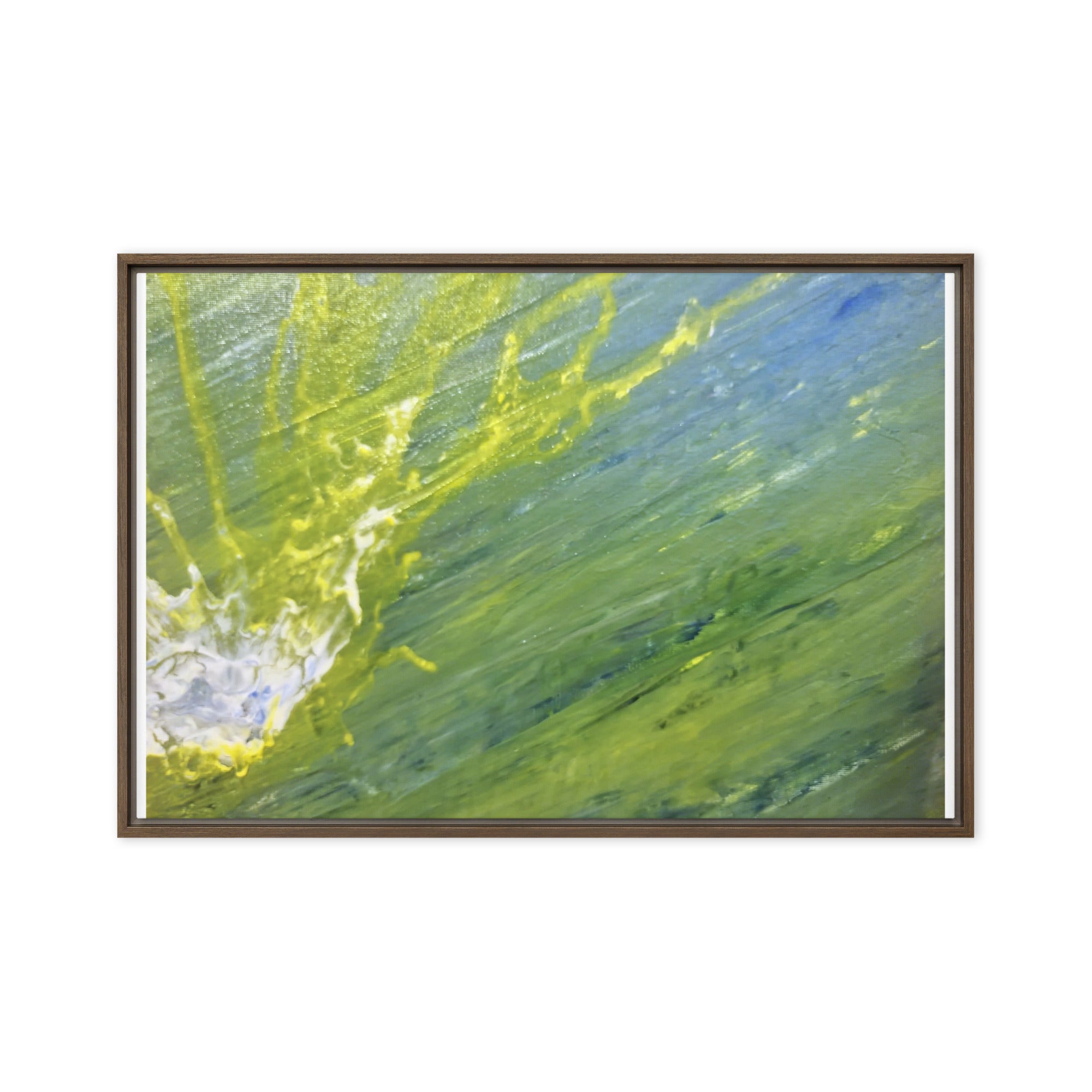 Charged Waters framed canvas print image for product listing in white frame, 12 x 16 inch universal size