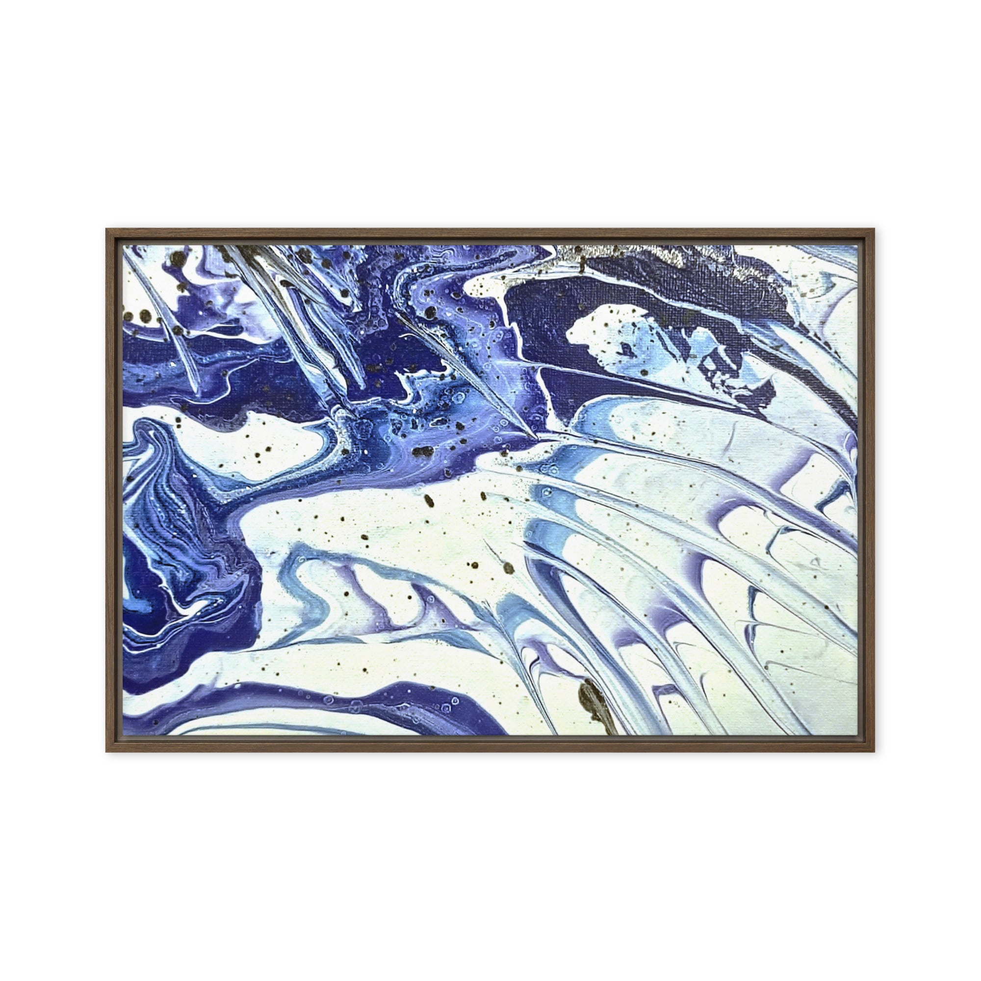 Cobalt wall art product image as a framed canvas print in white frame, 12 x 18 inch universal size