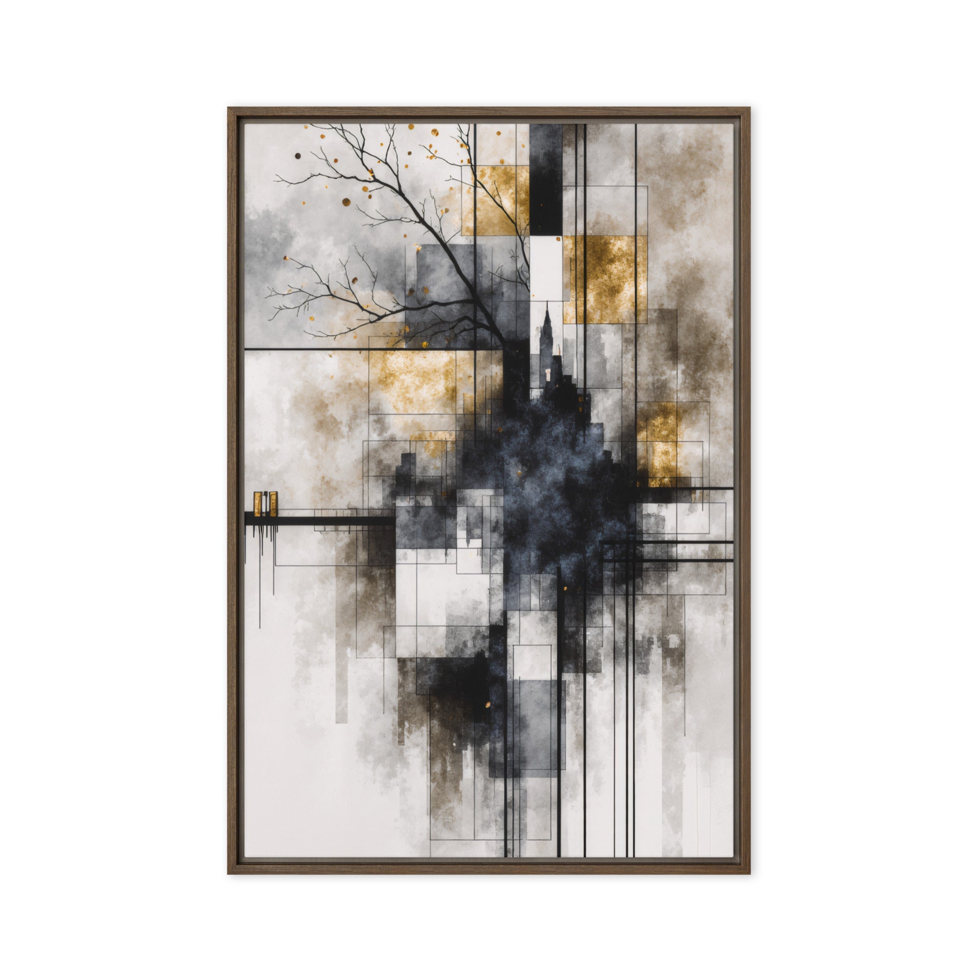 Brasier wall art product image as a framed canvas print in white frame, 12 x 18 inch universal size