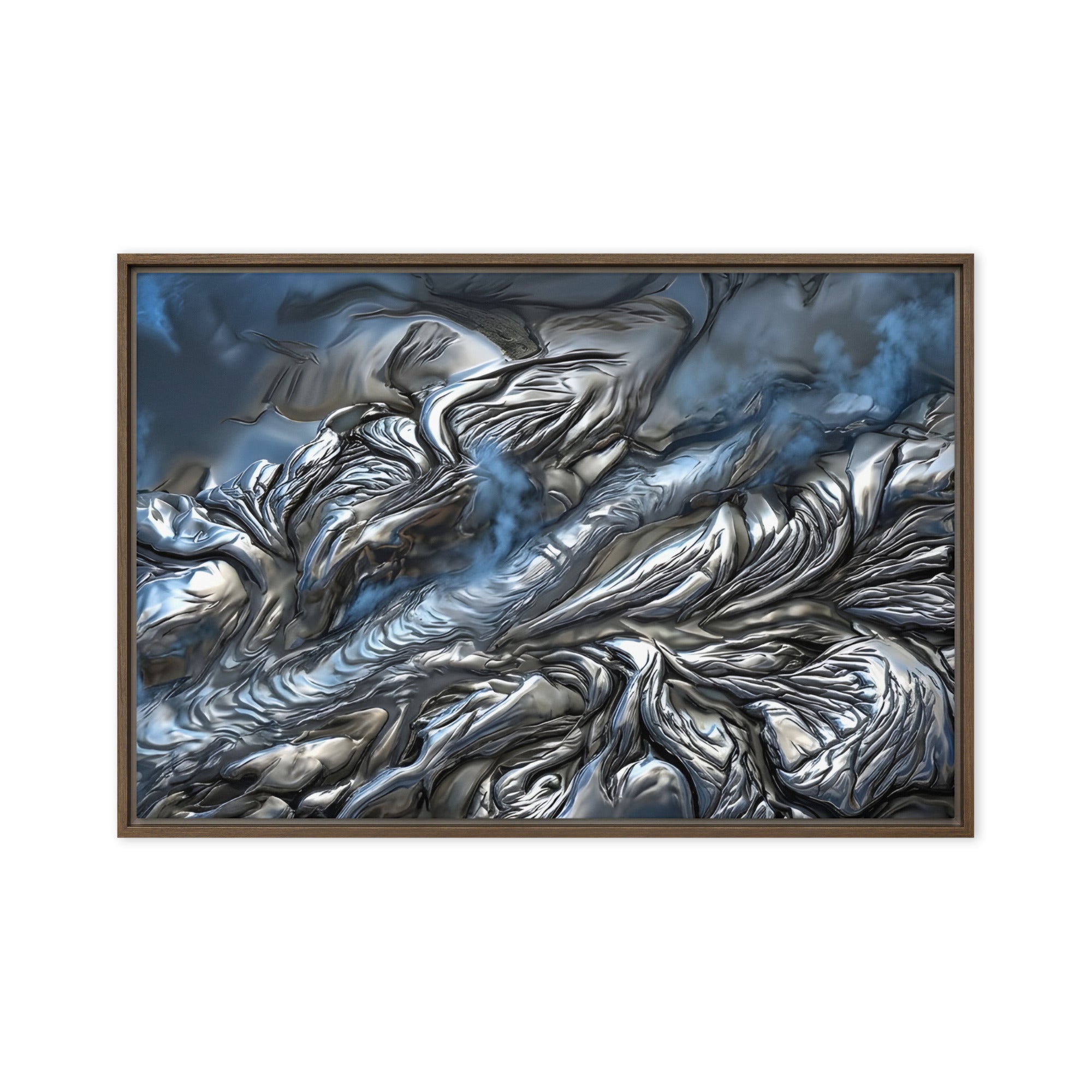 Andesite wall art product image as a framed canvas print in white frame, 12 x 18 inch universal size