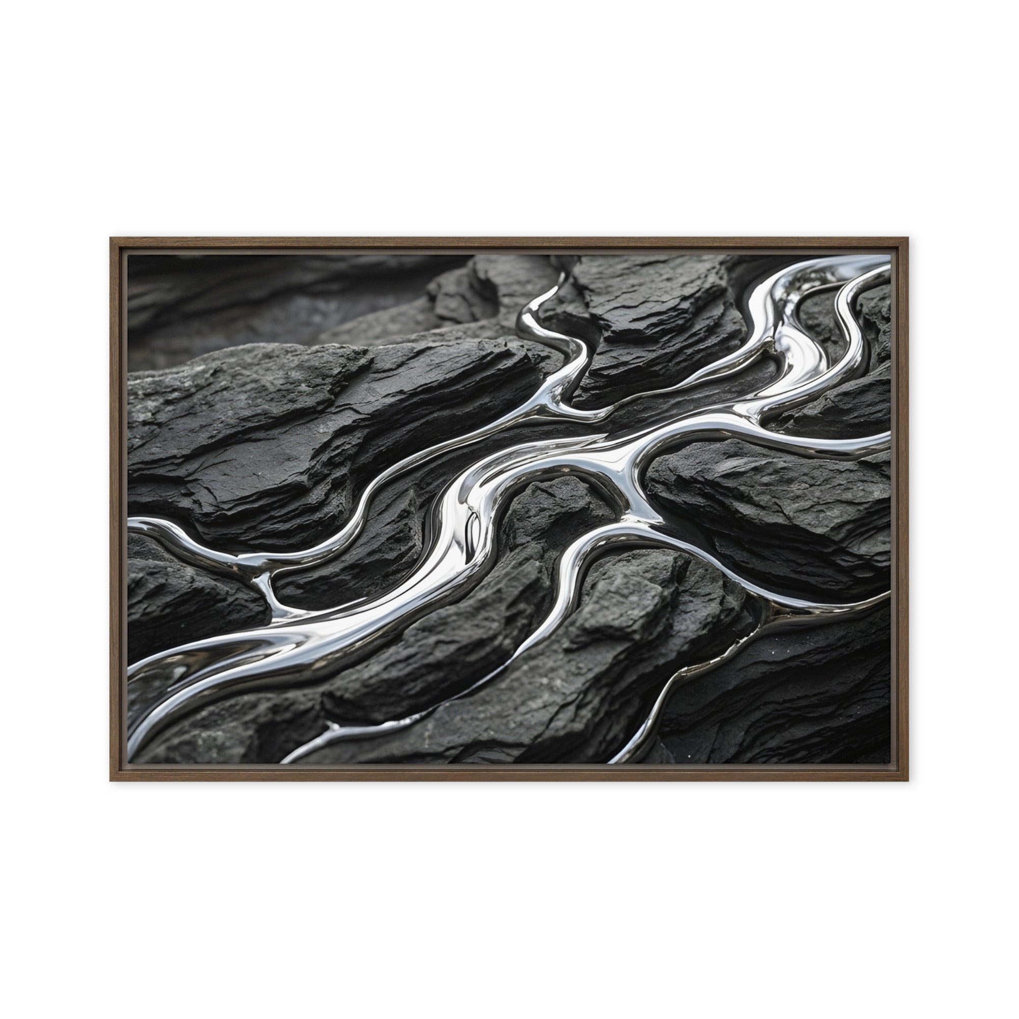Basalt framed canvas print wall display image in white frame, 16 x 16 inch universal size