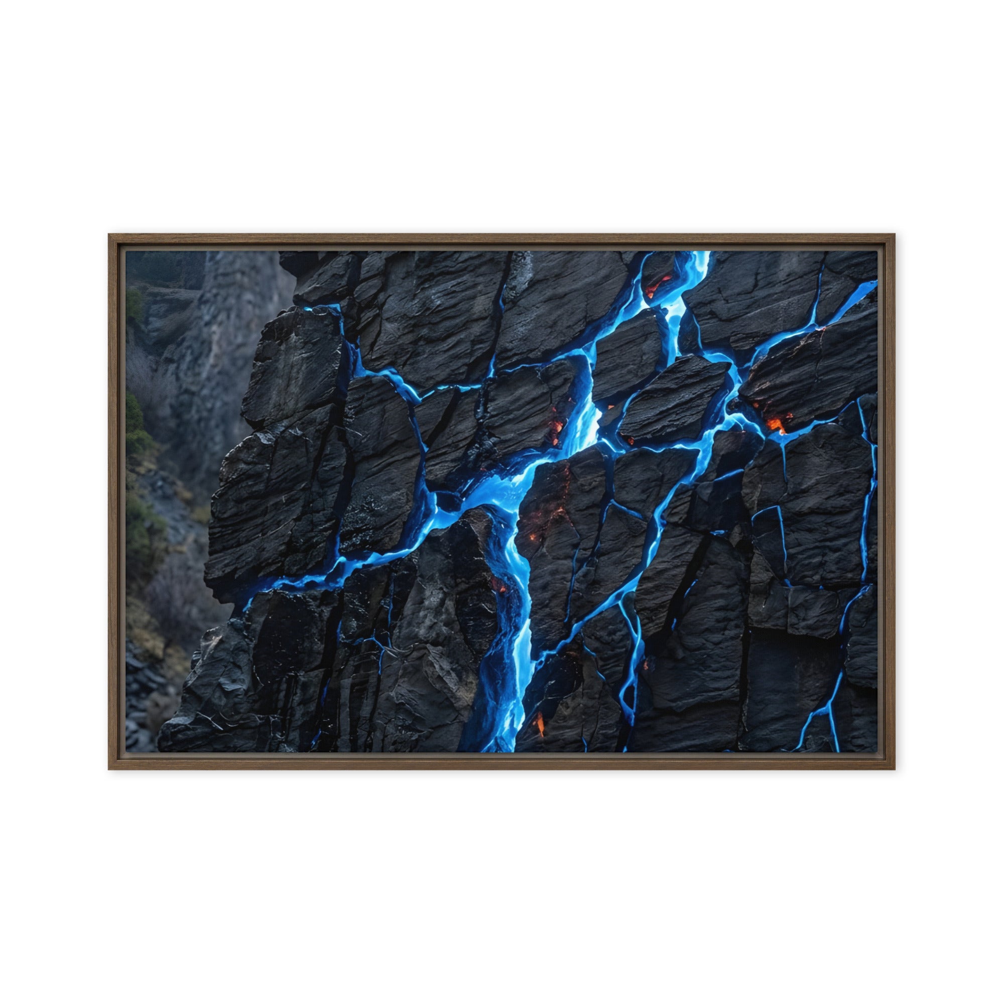 Xenolith framed canvas print front-facing product image in white frame, 16 x 16 inch universal size