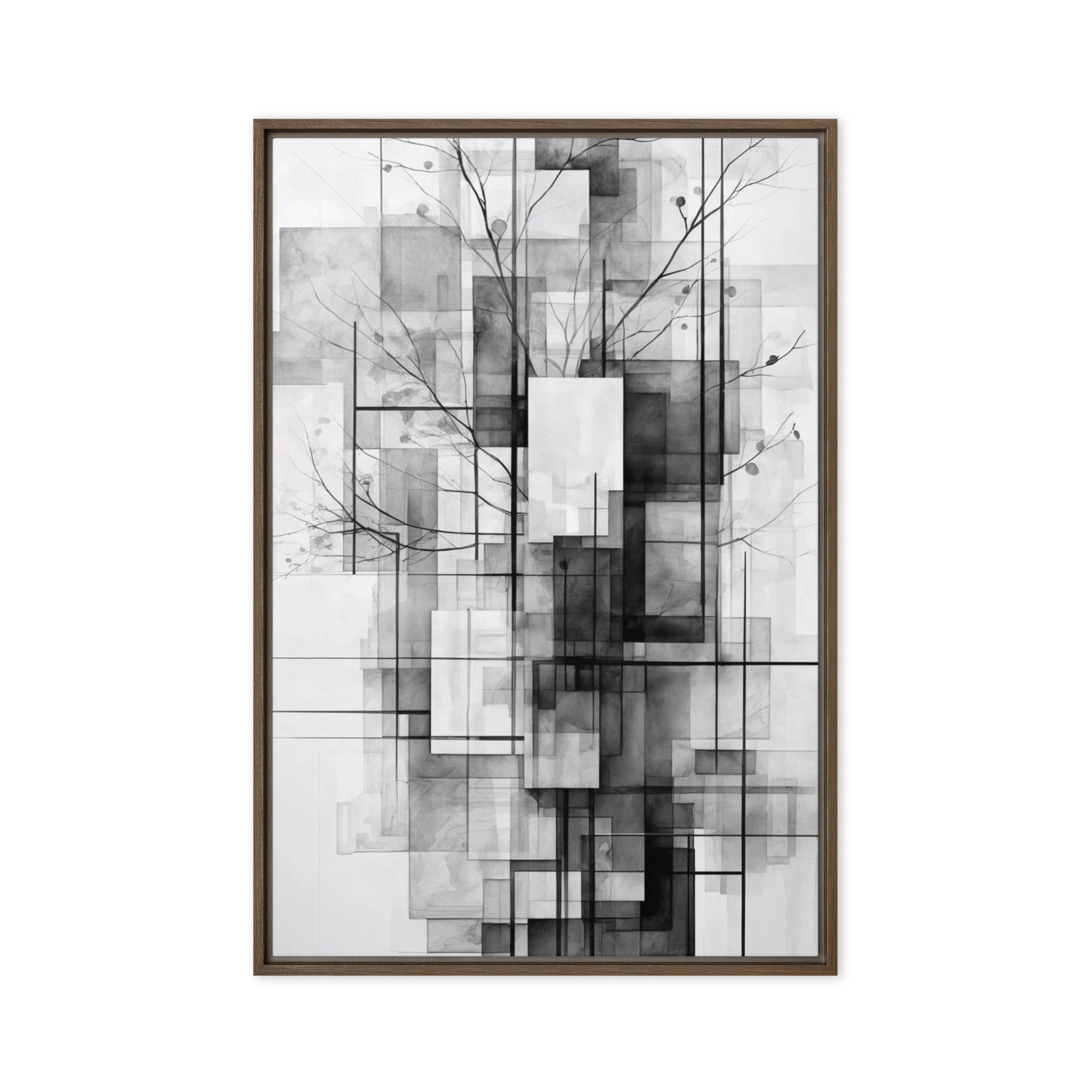 False framed canvas print product view in black frame, 24 x 36 inch statement piece