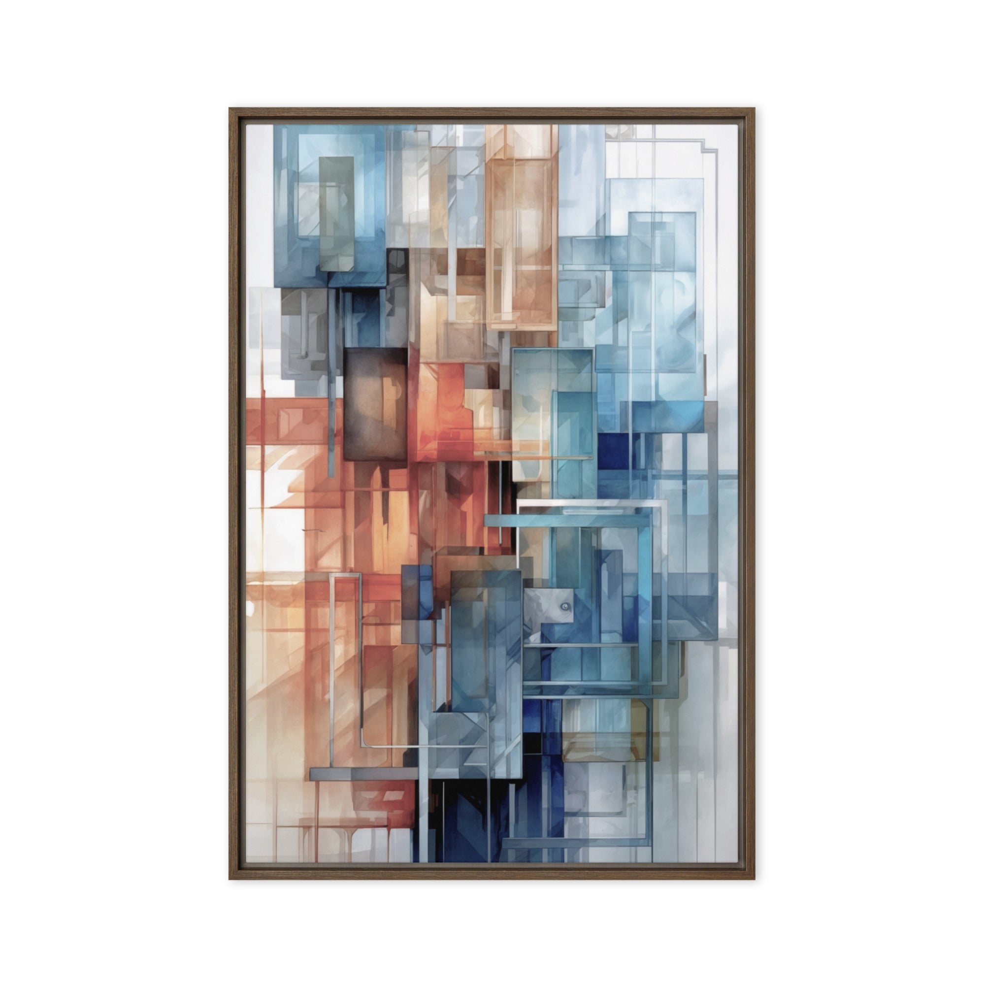 Future framed canvas print, front view in white frame, 12 x 18 inch universal size