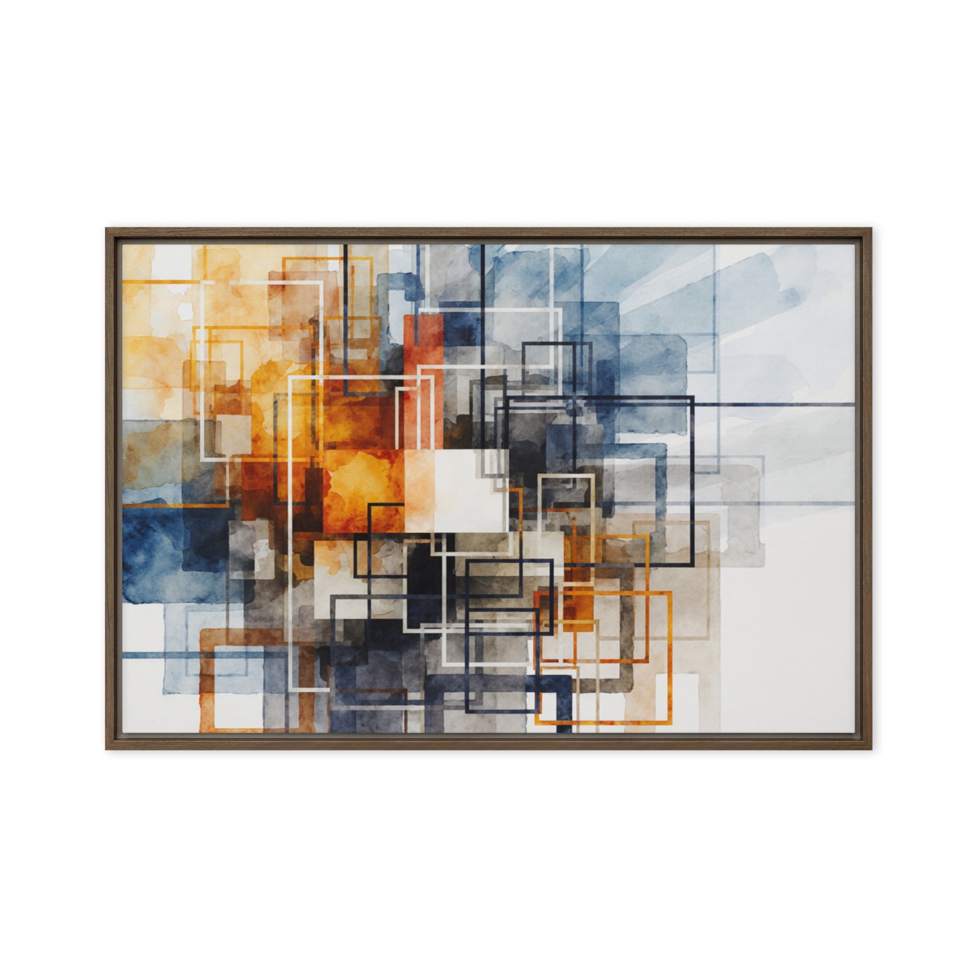 Tessera wall art product image as a framed canvas print in white frame, 12 x 18 inch universal size