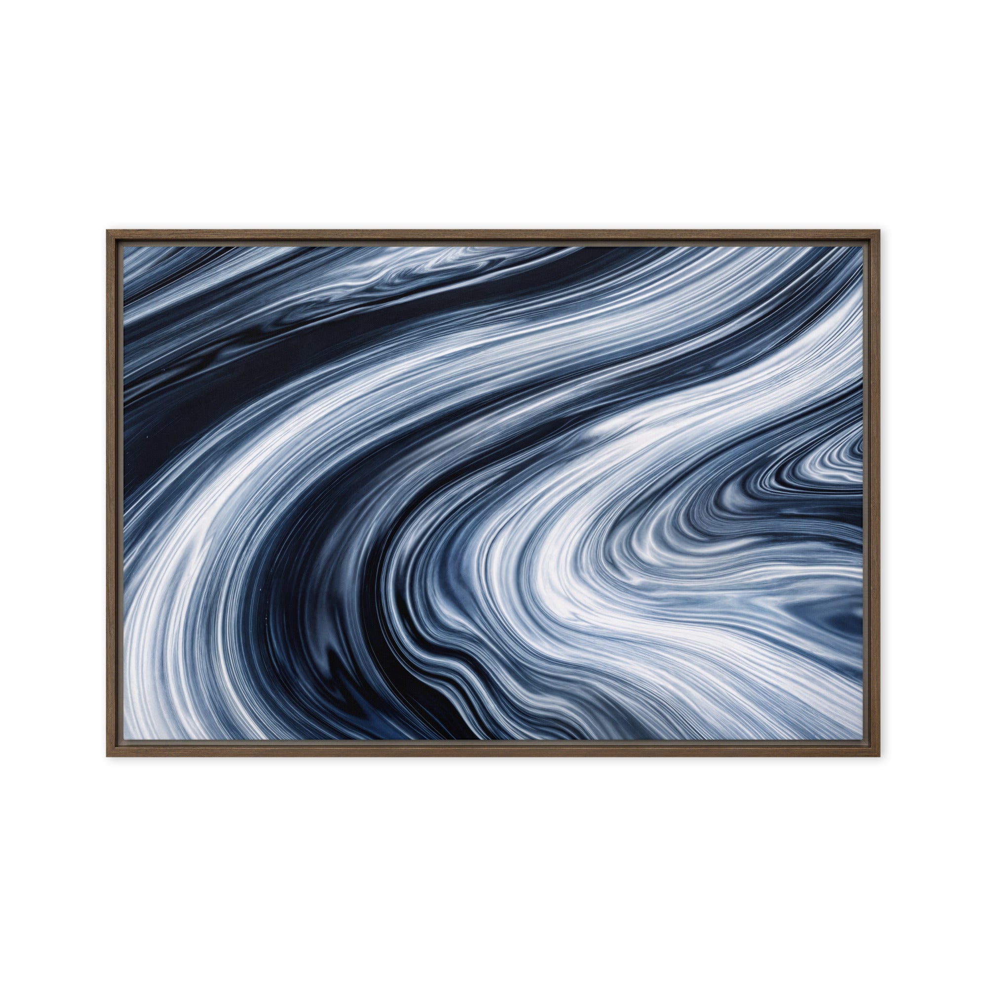 Vortex wall art product image as a framed canvas print in white frame, 12 x 18 inch universal size