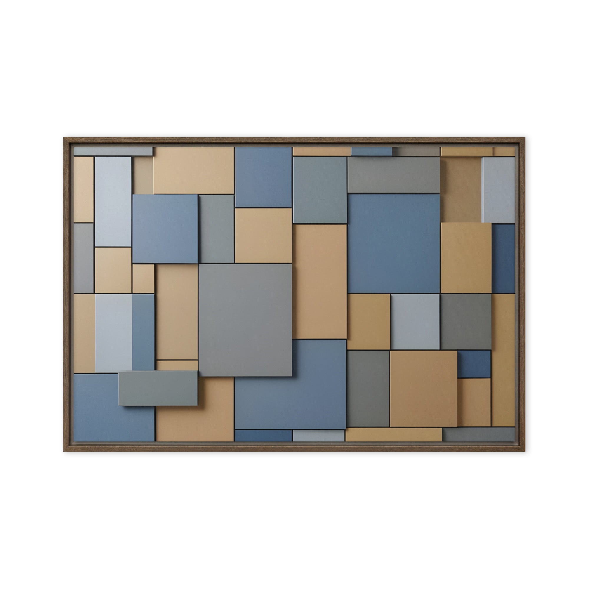 Agate framed canvas print front-facing product image in white frame, 16 x 16 inch universal size