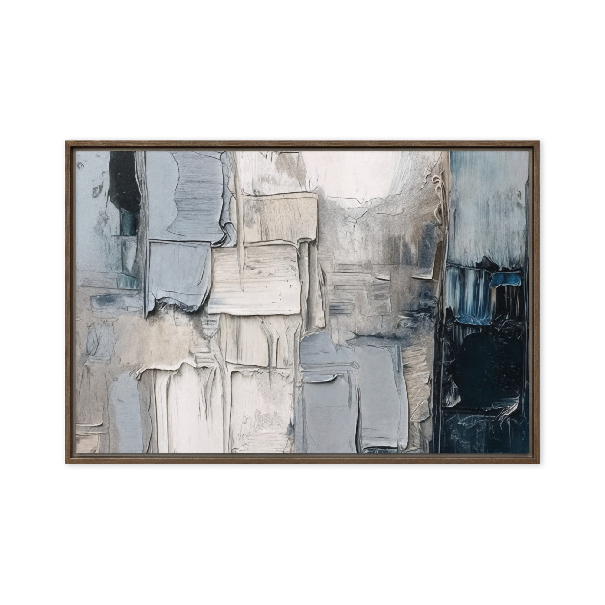 Haze wall art product image as a framed canvas print in white frame, 12 x 18 inch universal size
