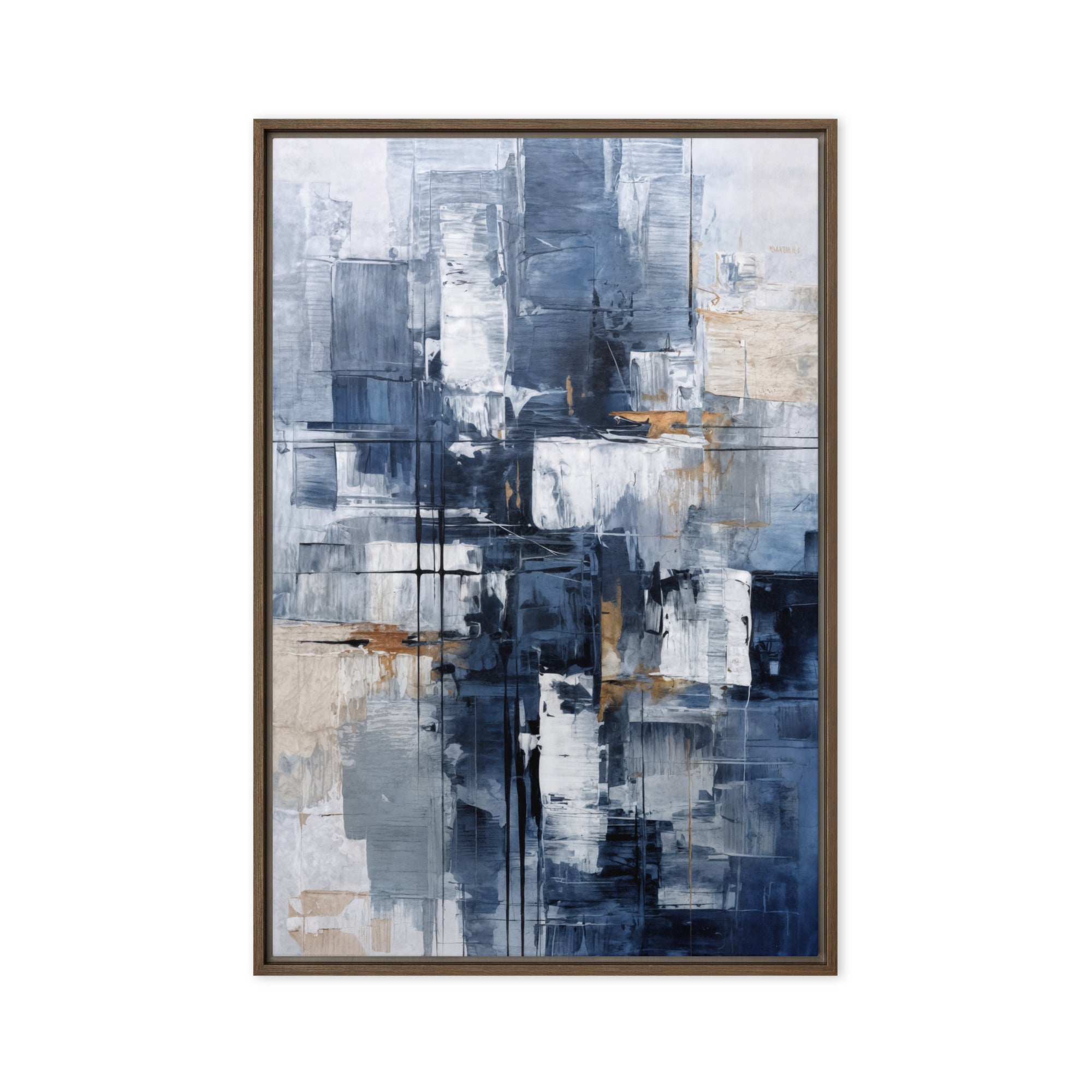 Push framed canvas print front-facing product image in white frame, 16 x 16 inch universal size