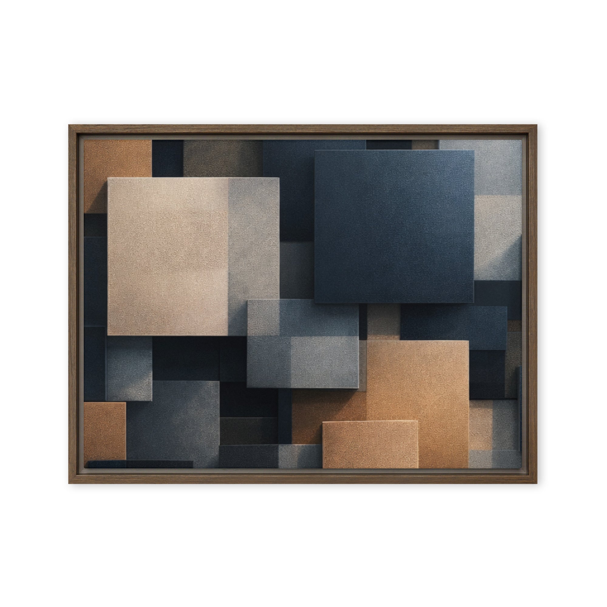 Monolith framed canvas print product mockup in white frame, 18 x 24 inch large size