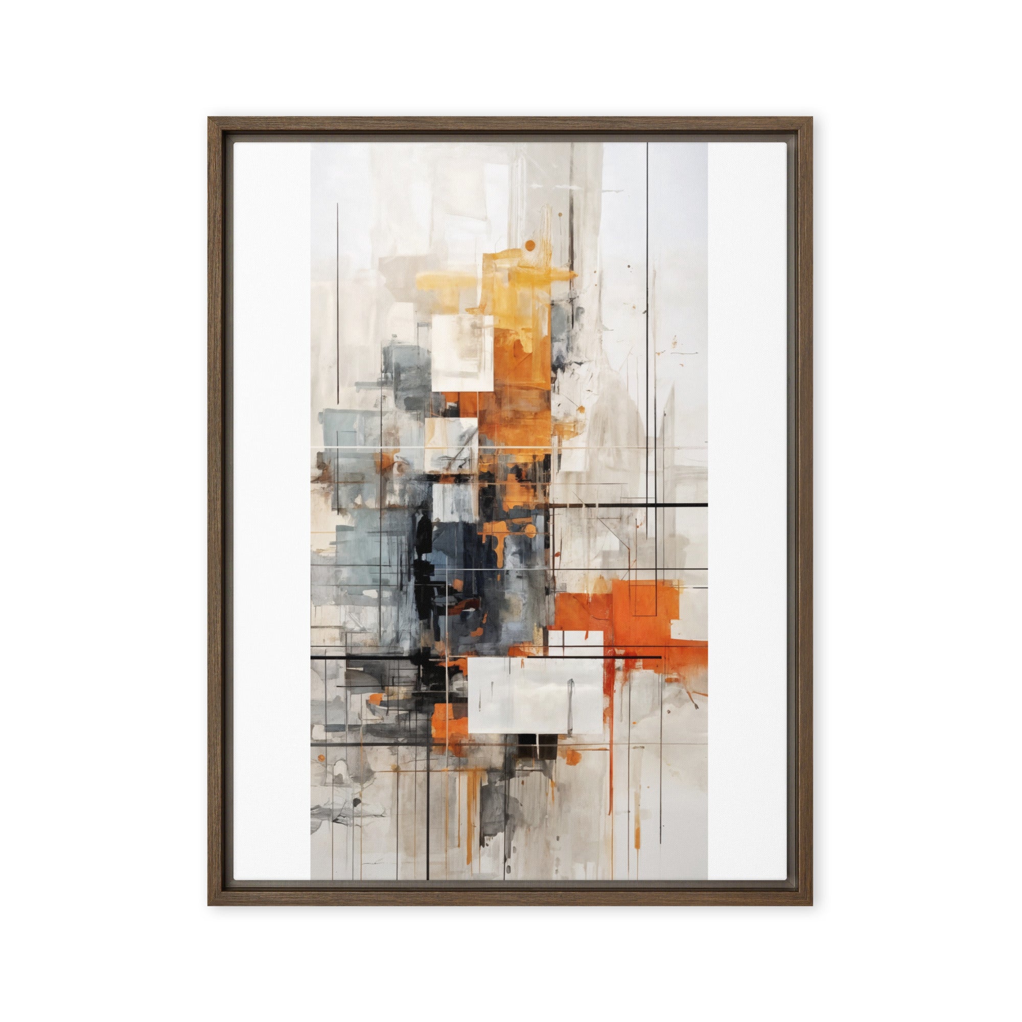 Corrupt framed canvas print product mockup in white frame, 18 x 24 inch large size