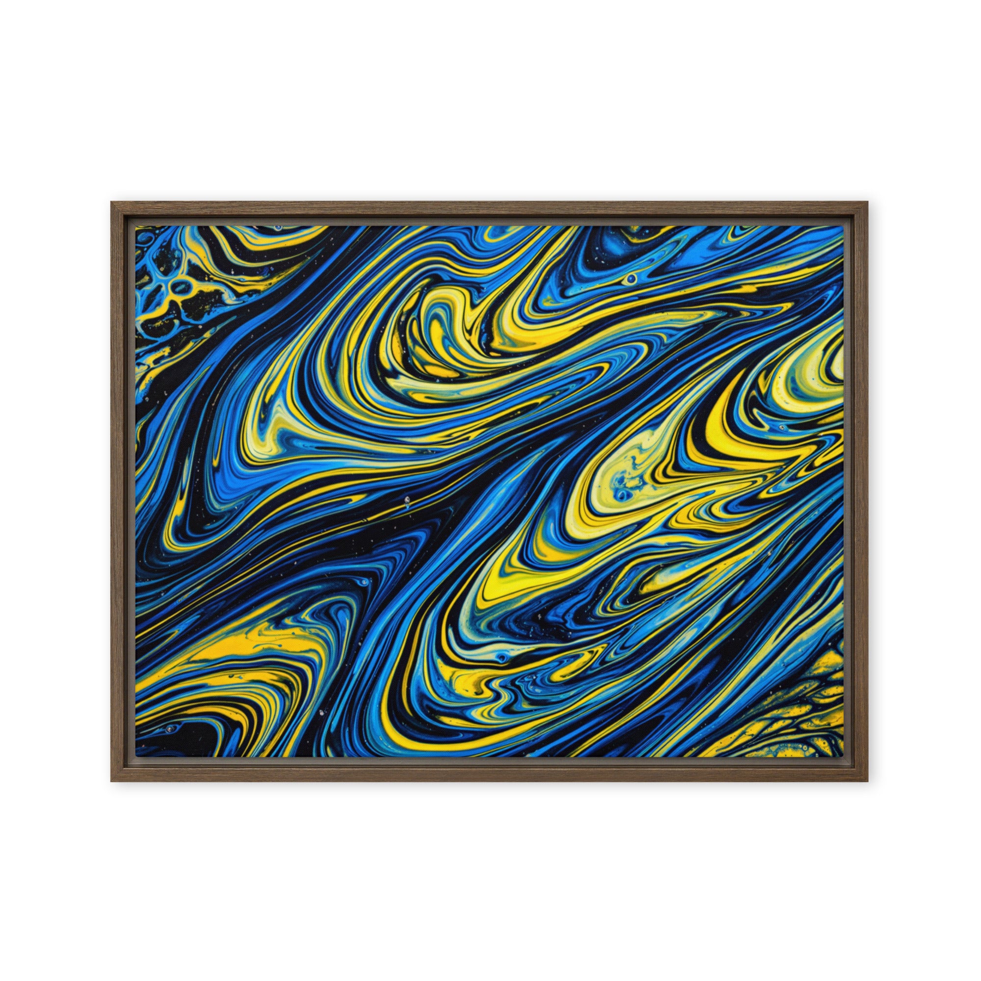 Coral framed canvas print product mockup in white frame, 18 x 24 inch large size