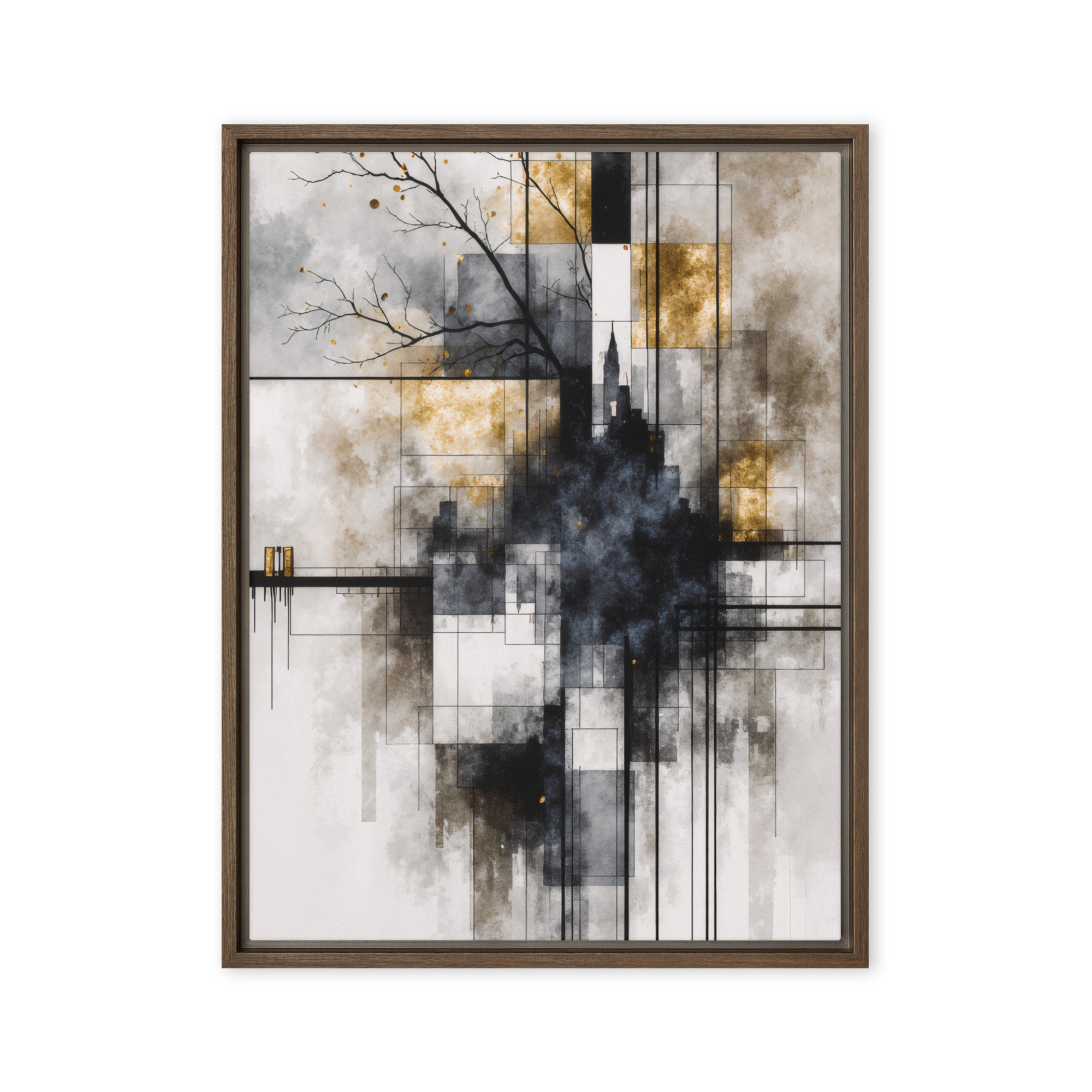 Brasier framed canvas print product mockup in white frame, 18 x 24 inch large size
