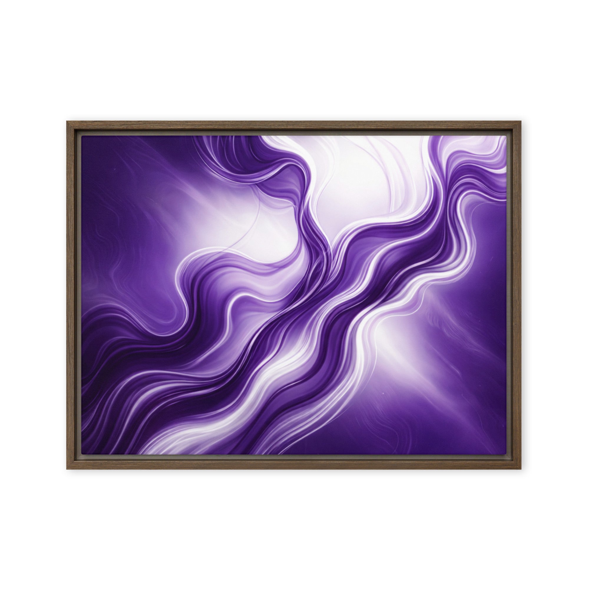Silk framed canvas print product view in white frame, 20 x 28 inch large size