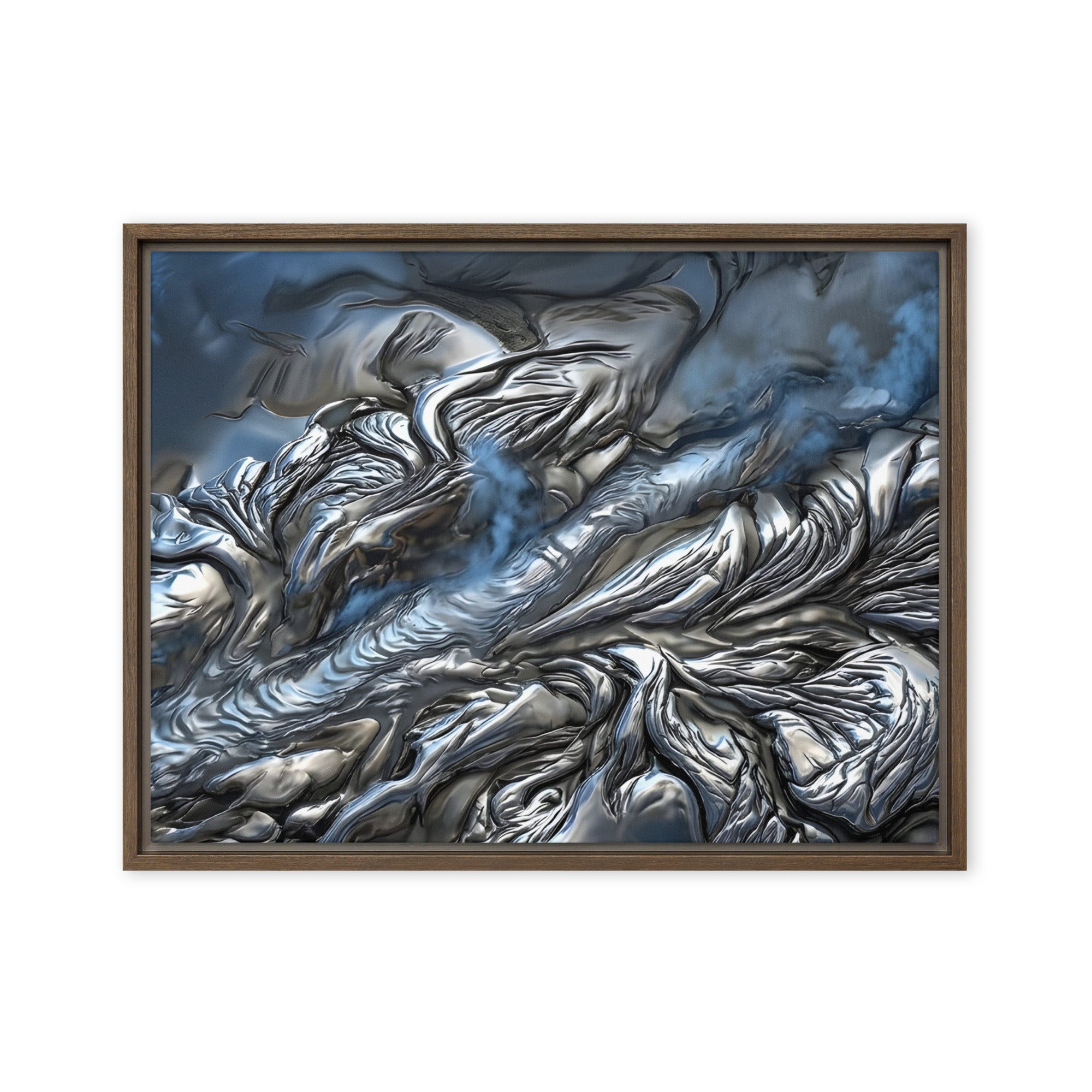 Andesite framed canvas print product mockup in white frame, 18 x 24 inch large size