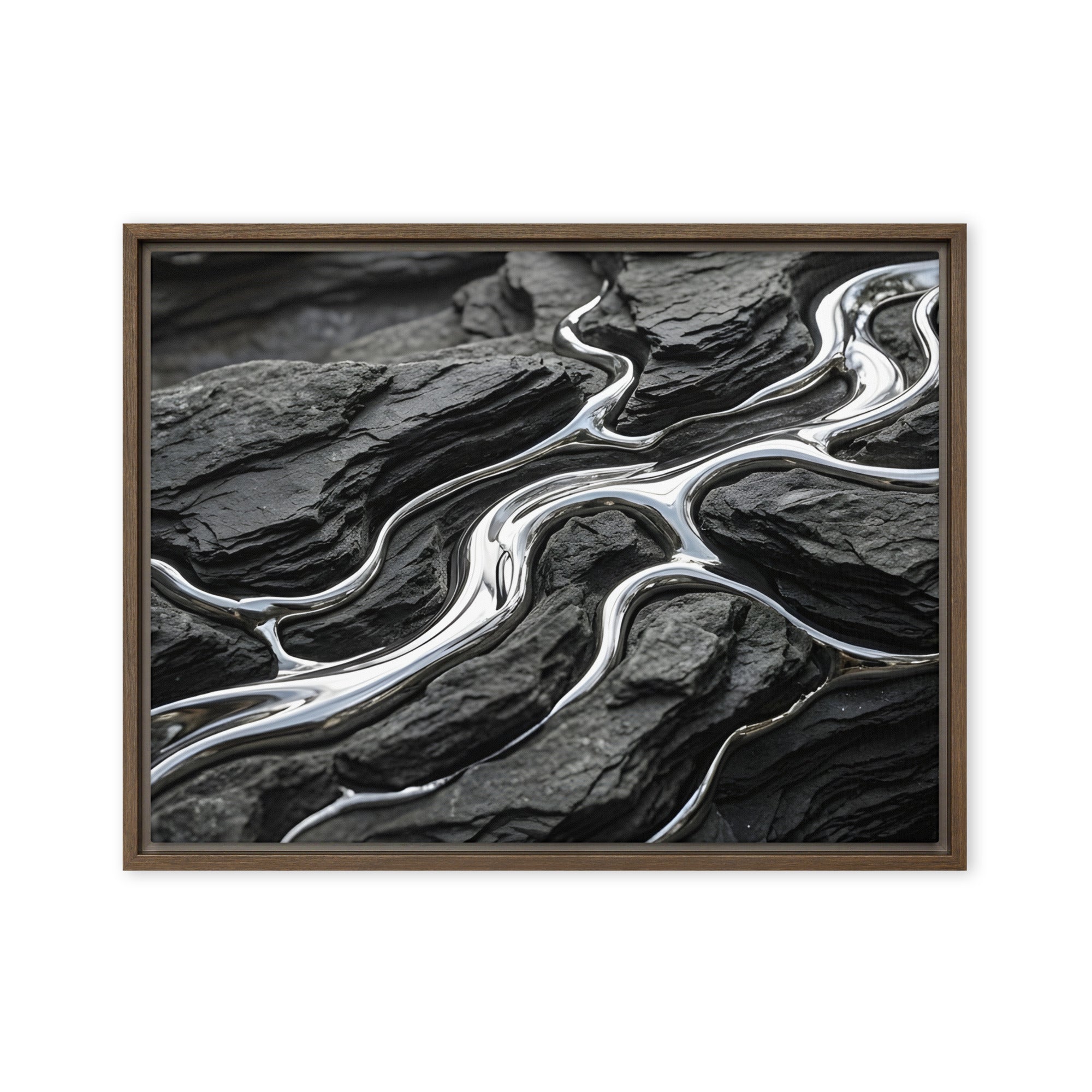 Basalt framed canvas print product view in white frame, 18 x 24 inch large size