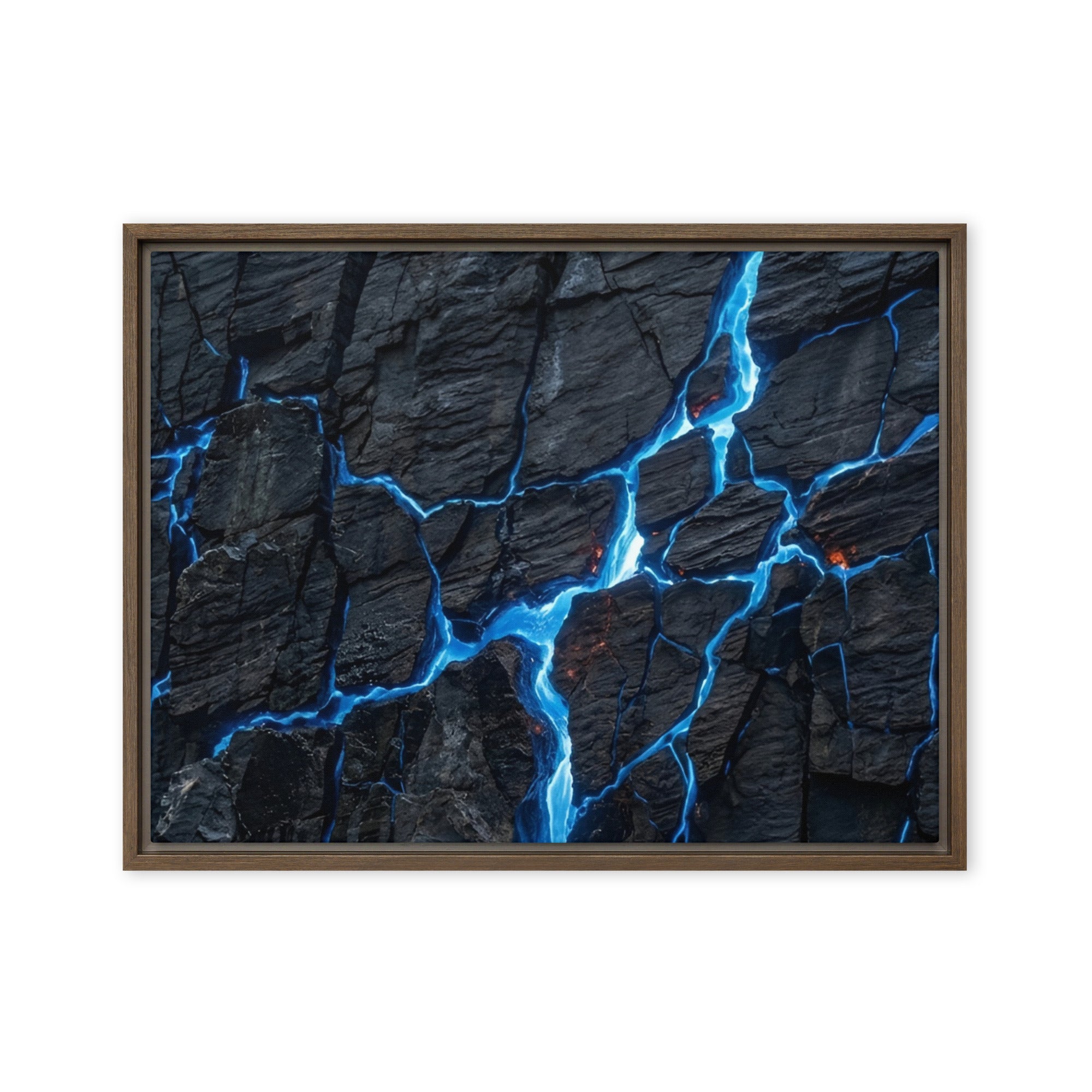 Effusions framed canvas print product mockup in white frame, 18 x 24 inch large size