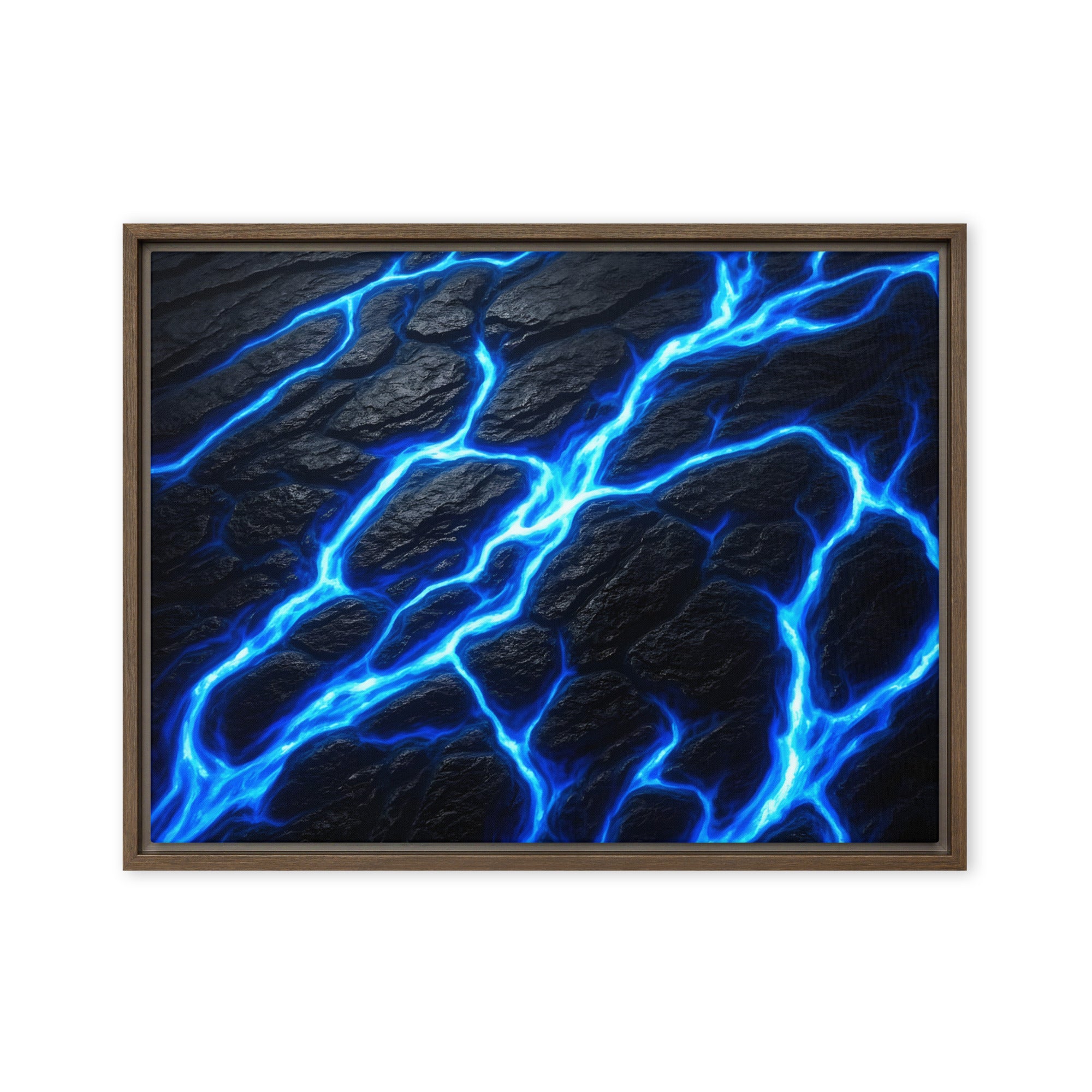 Fissure framed canvas print product view in white frame, 20 x 28 inch large size