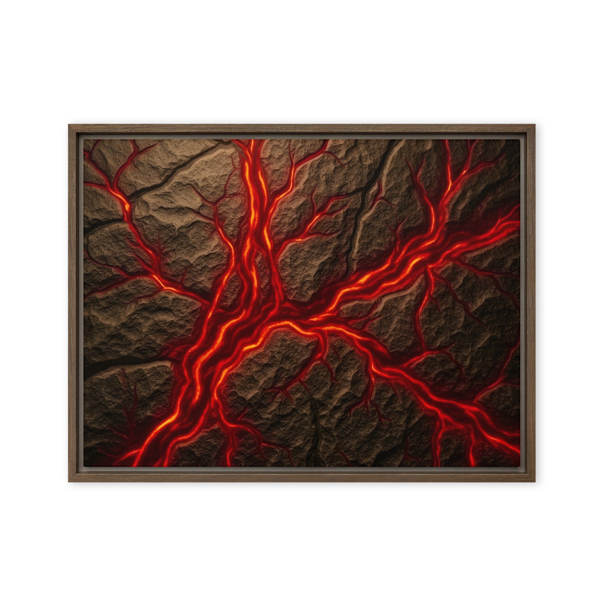 Magma framed canvas print product view in white frame, 20 x 28 inch large size
