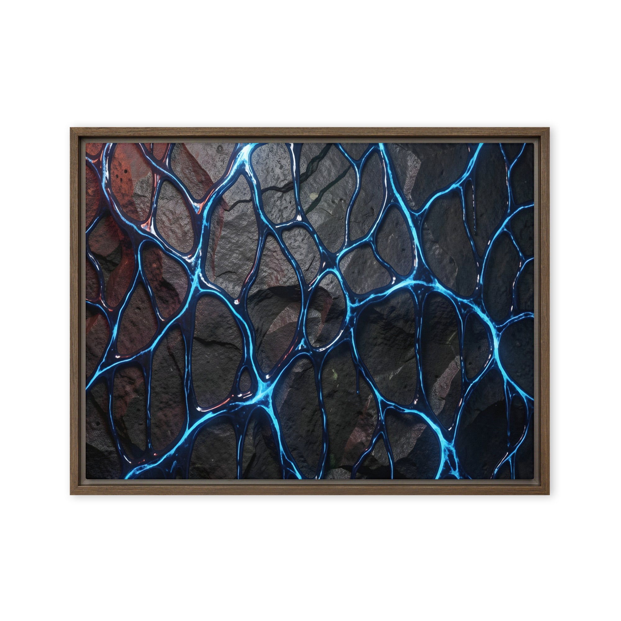 Magmatic framed canvas print product view in white frame, 20 x 28 inch large size