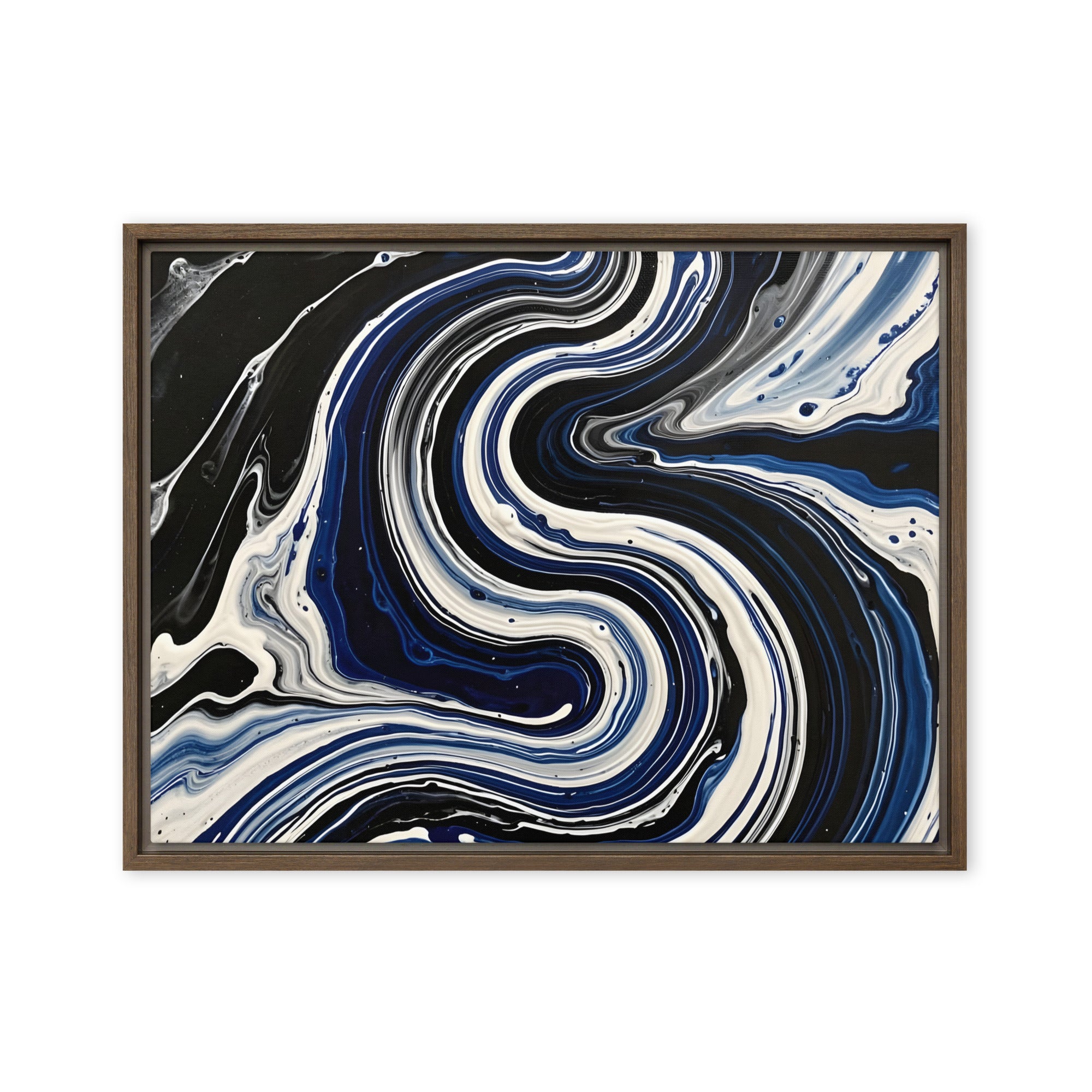 Midnight Surge framed canvas print product view in white frame, 20 x 28 inch large size