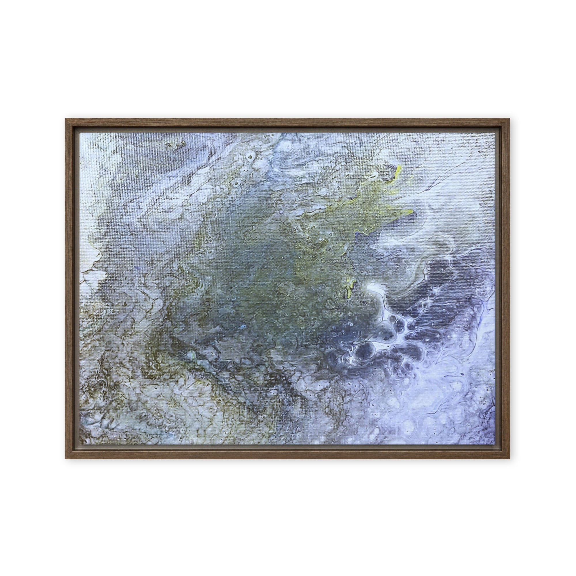 Shallows framed canvas studio series product mockup in white frame, 18 x 24 inch large size