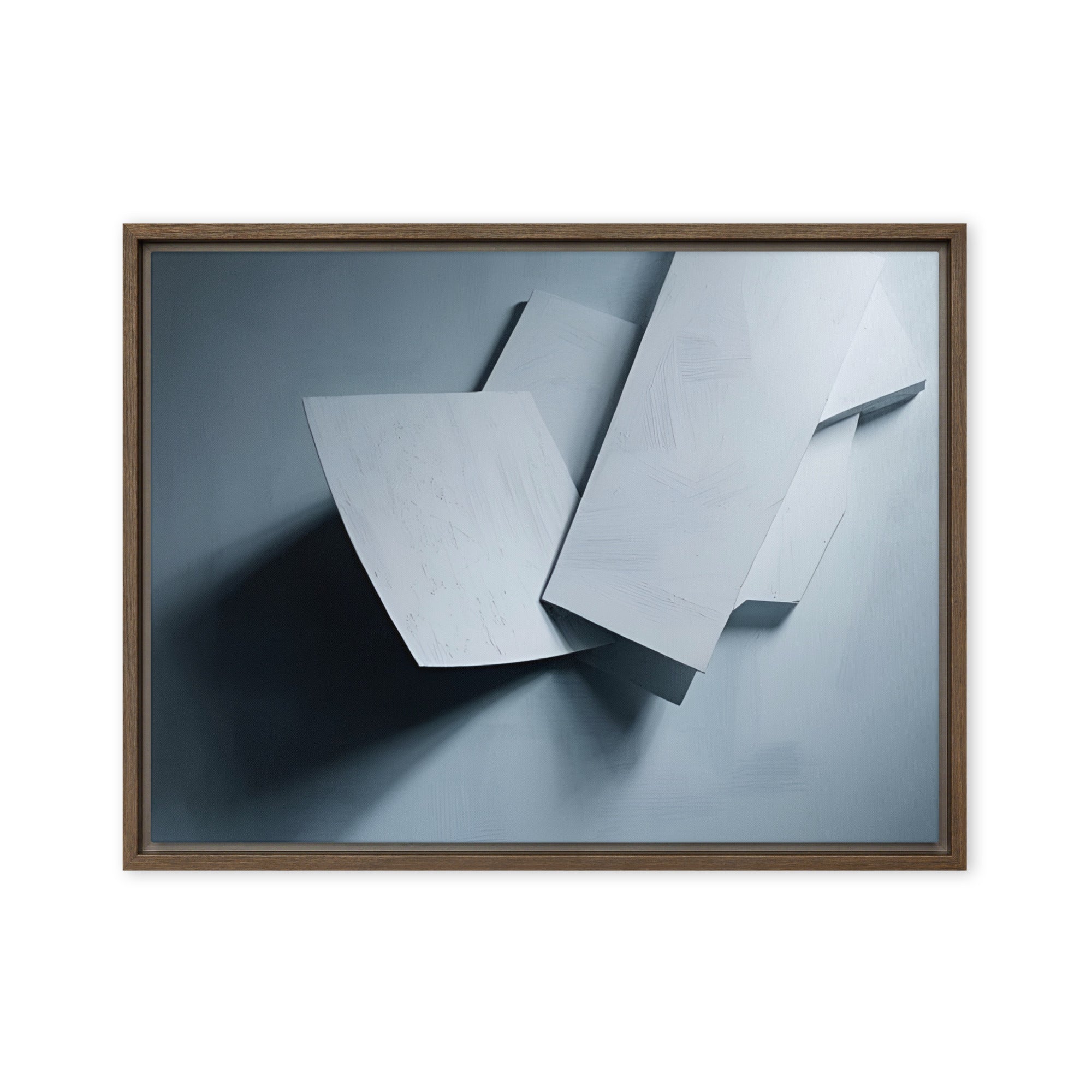 Silhouette framed canvas print product view in white frame, 20 x 28 inch large size