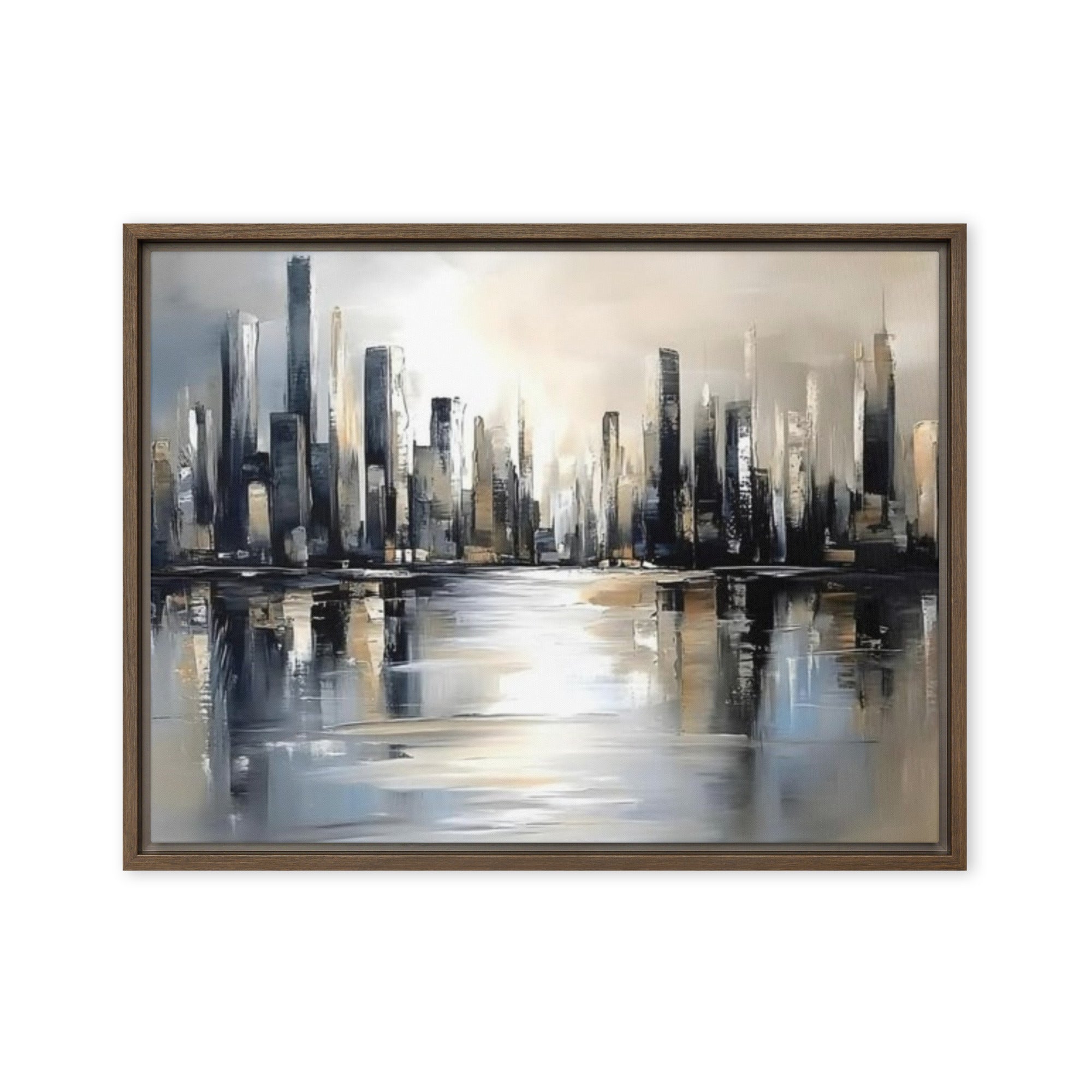 Sharps framed canvas print product mockup in white frame, 18 x 24 inch large size