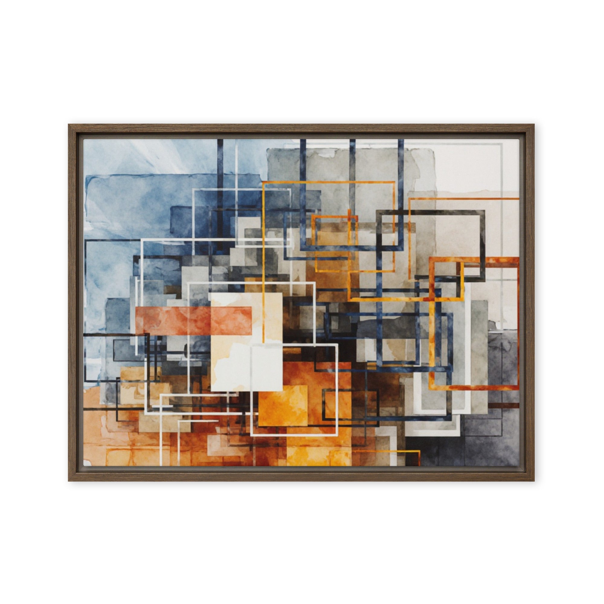 Stratum framed canvas print product view in white frame, 20 x 28 inch large size