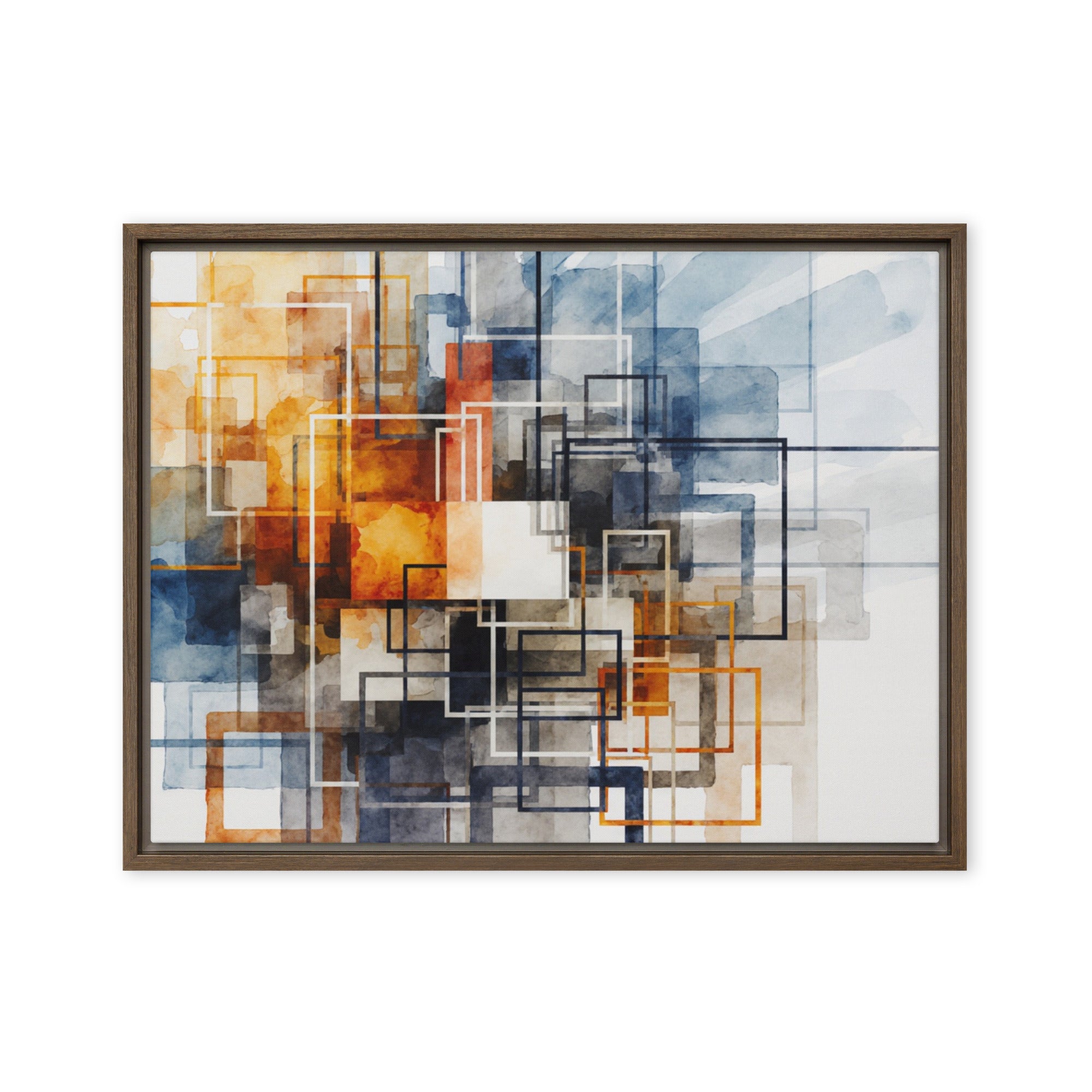 Tessera framed canvas print product mockup in white frame, 18 x 24 inch large size