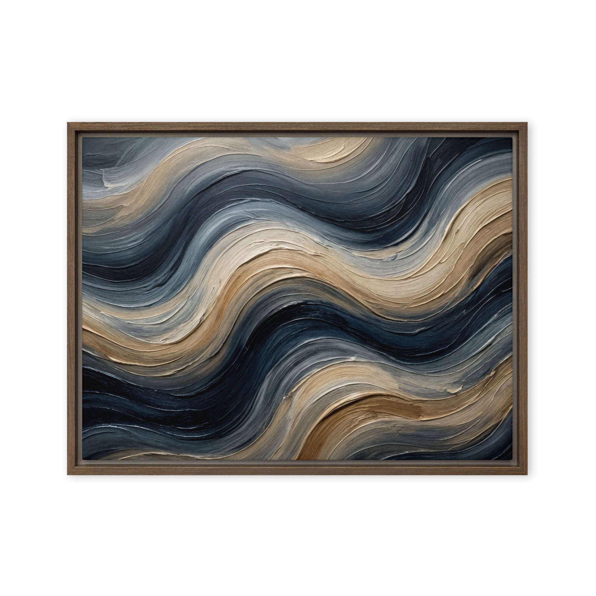 Conform framed canvas print product mockup in white frame, 18 x 24 inch large size