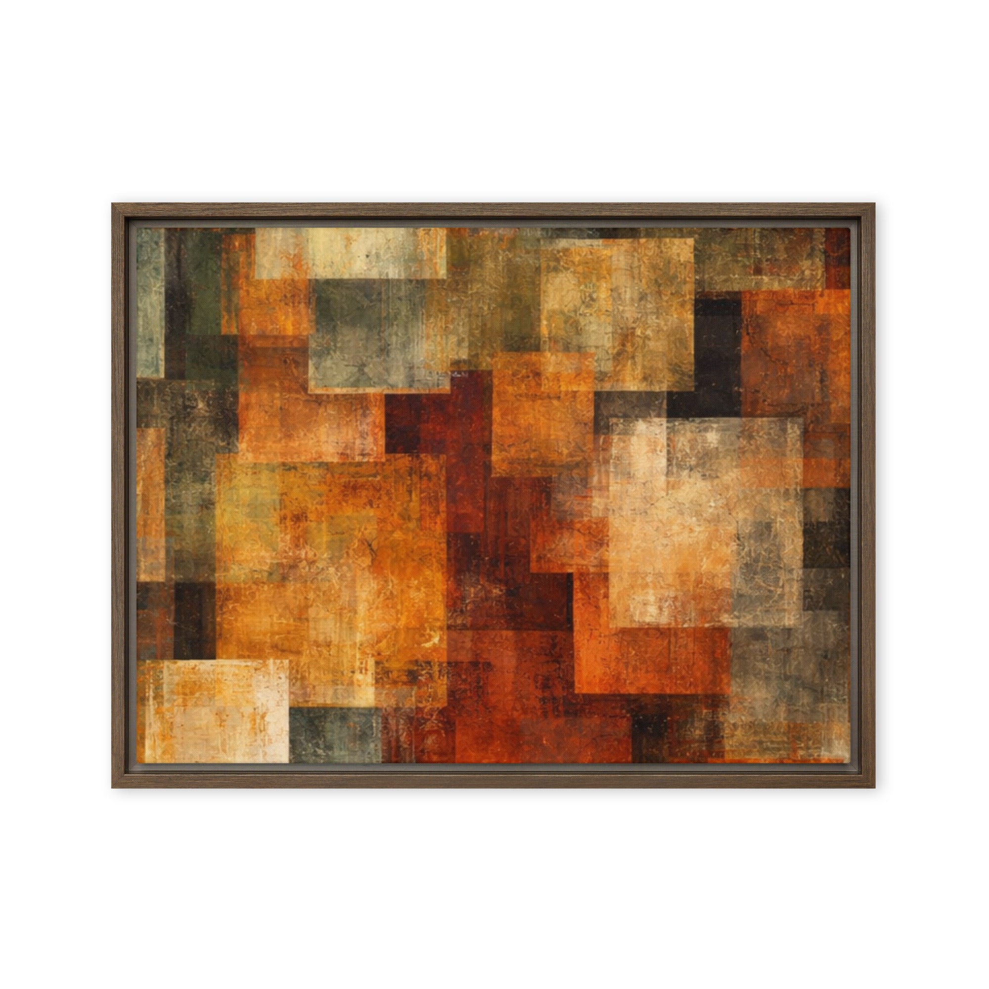 Harvest framed canvas print product mockup in white frame, 18 x 24 inch large size