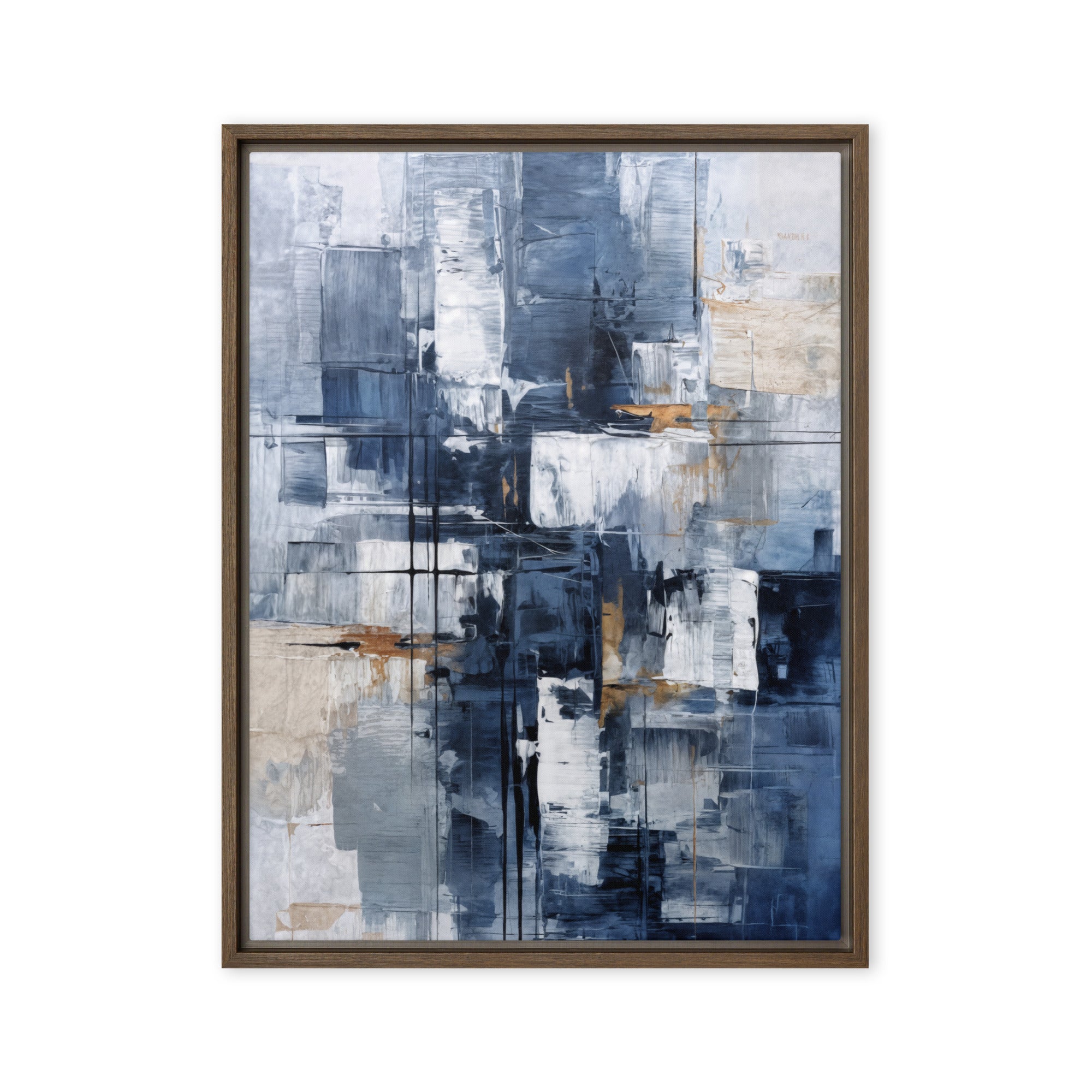 Push framed canvas print product view in white frame, 20 x 28 inch large size