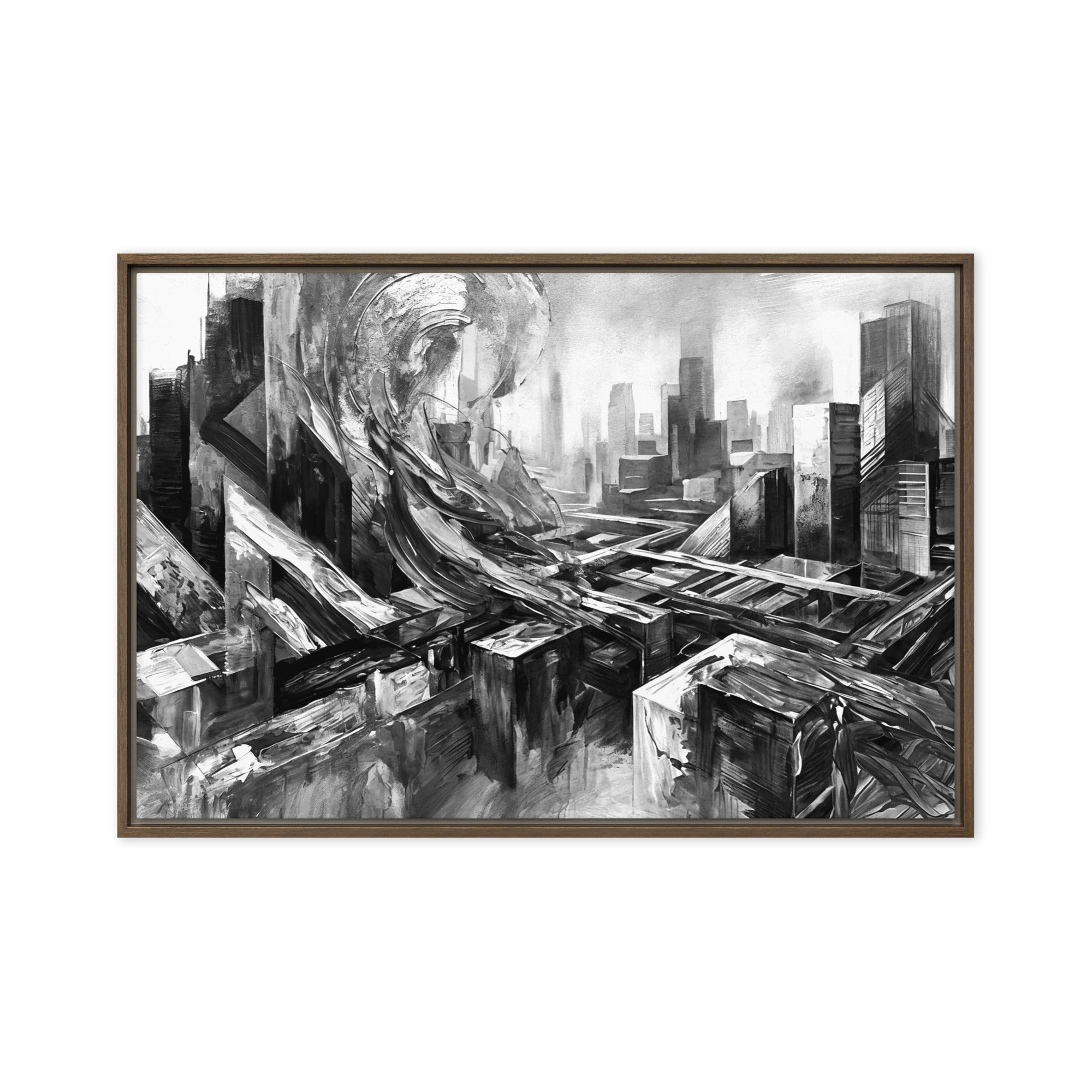 Attitudes framed canvas skyline wall art mb canvas wall display image