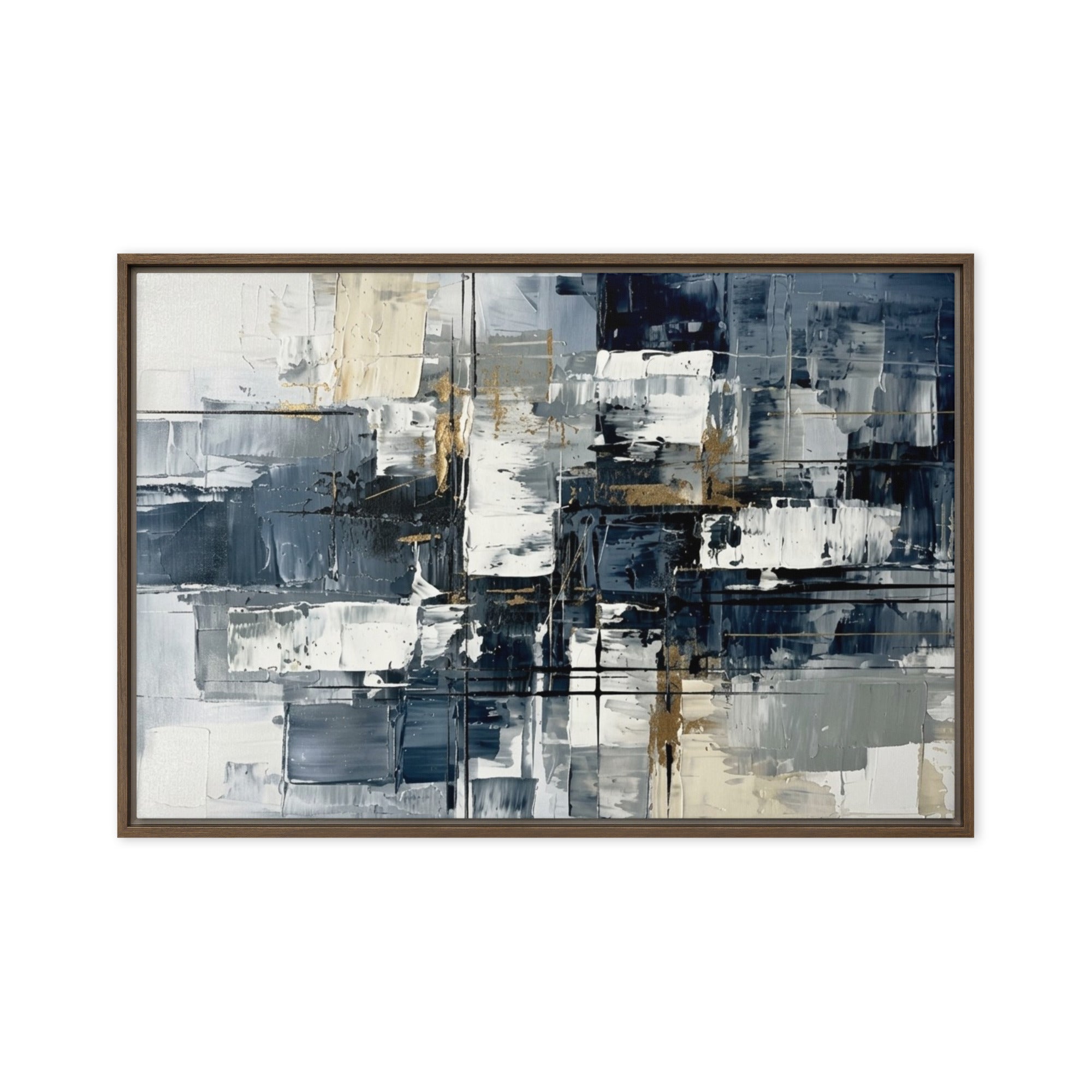 Calamity framed canvas urban product view in white frame, 24 x 32 inch large size
