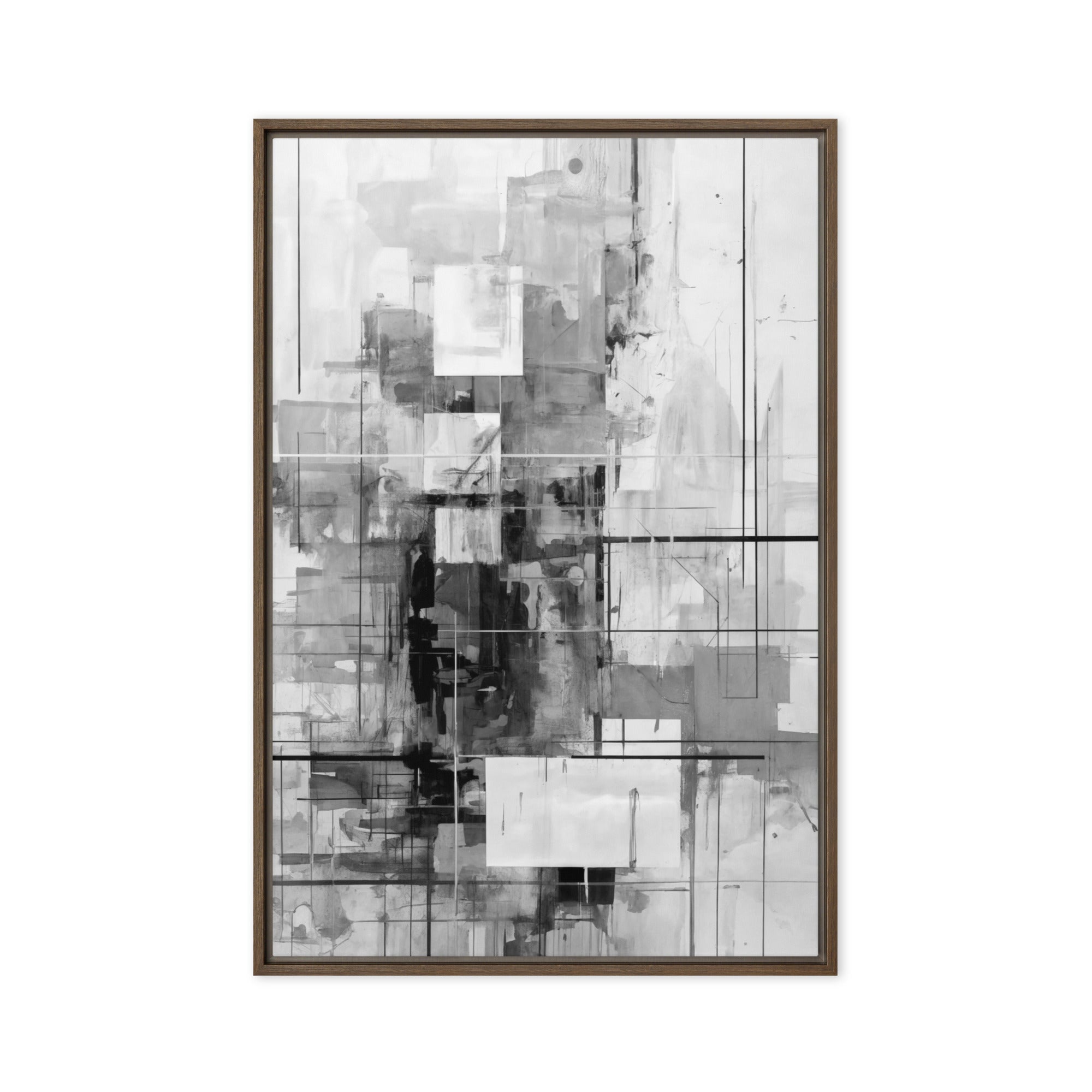 Betrayal framed canvas abstract urban wall display image in white frame, 20 x 30 inch large size