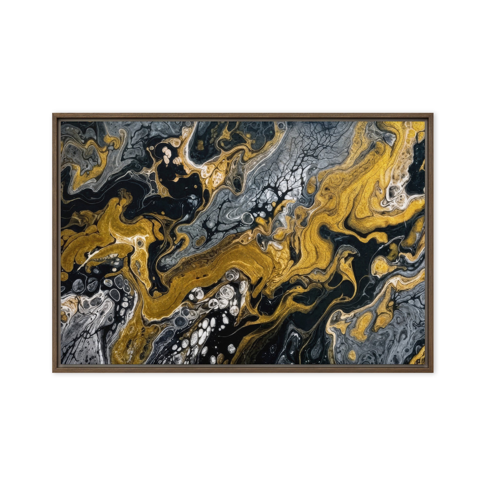 Aurum framed canvas print product view in white frame, 20 x 28 inch large size
