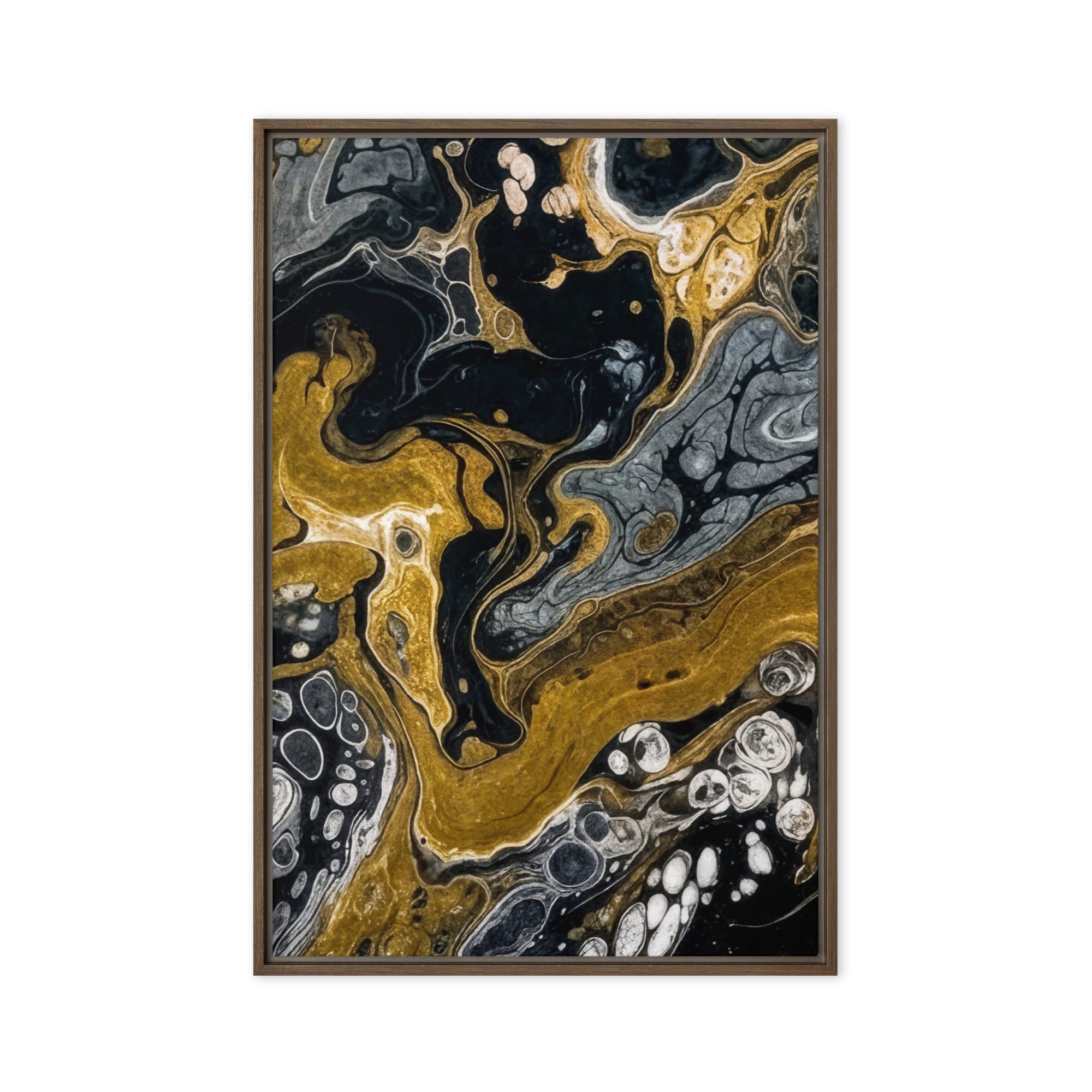 Aurum framed canvas 2 product mockup in white frame, 20 x 30 inch large size