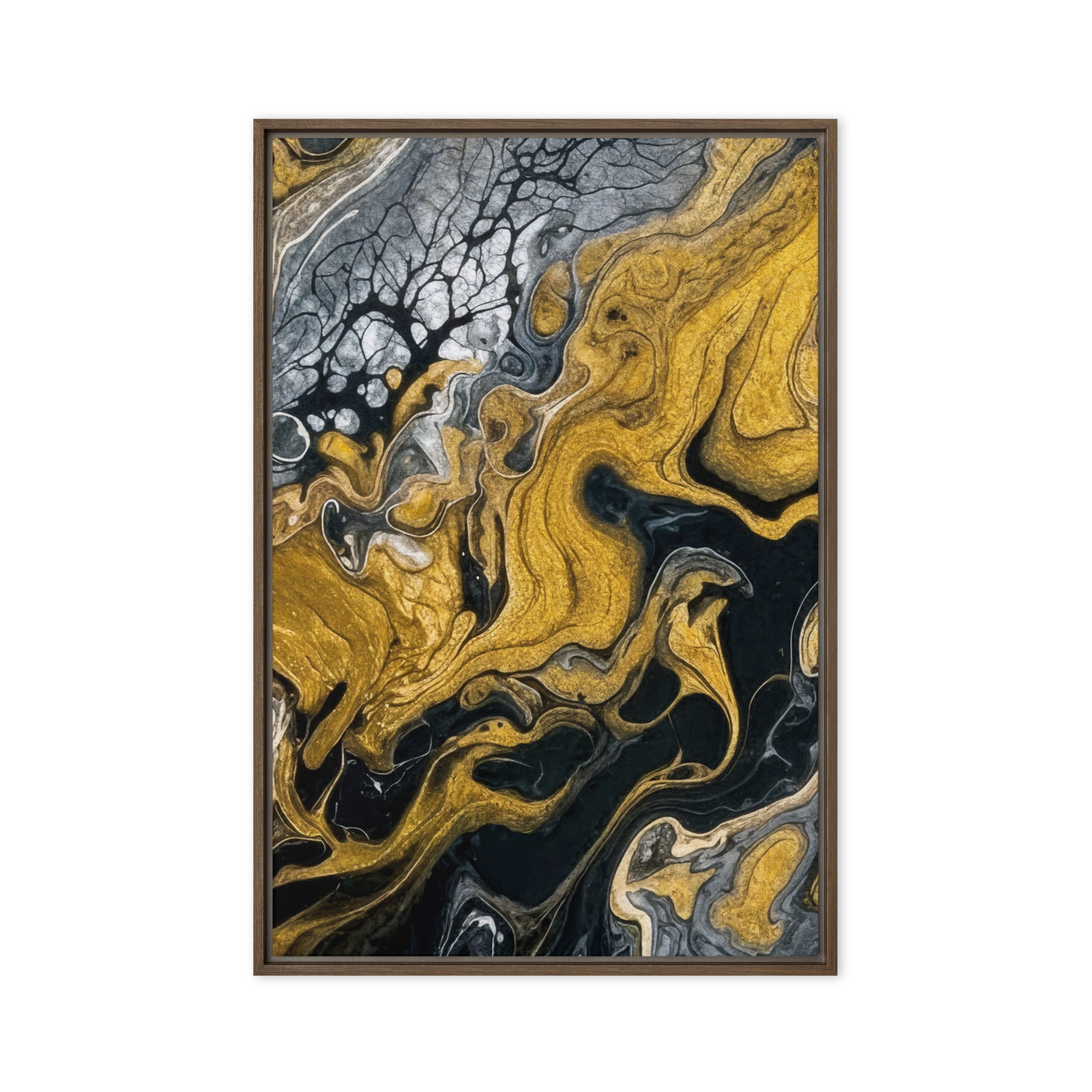 Aurum framed canvas 3 product mockup in white frame, 20 x 30 inch large size