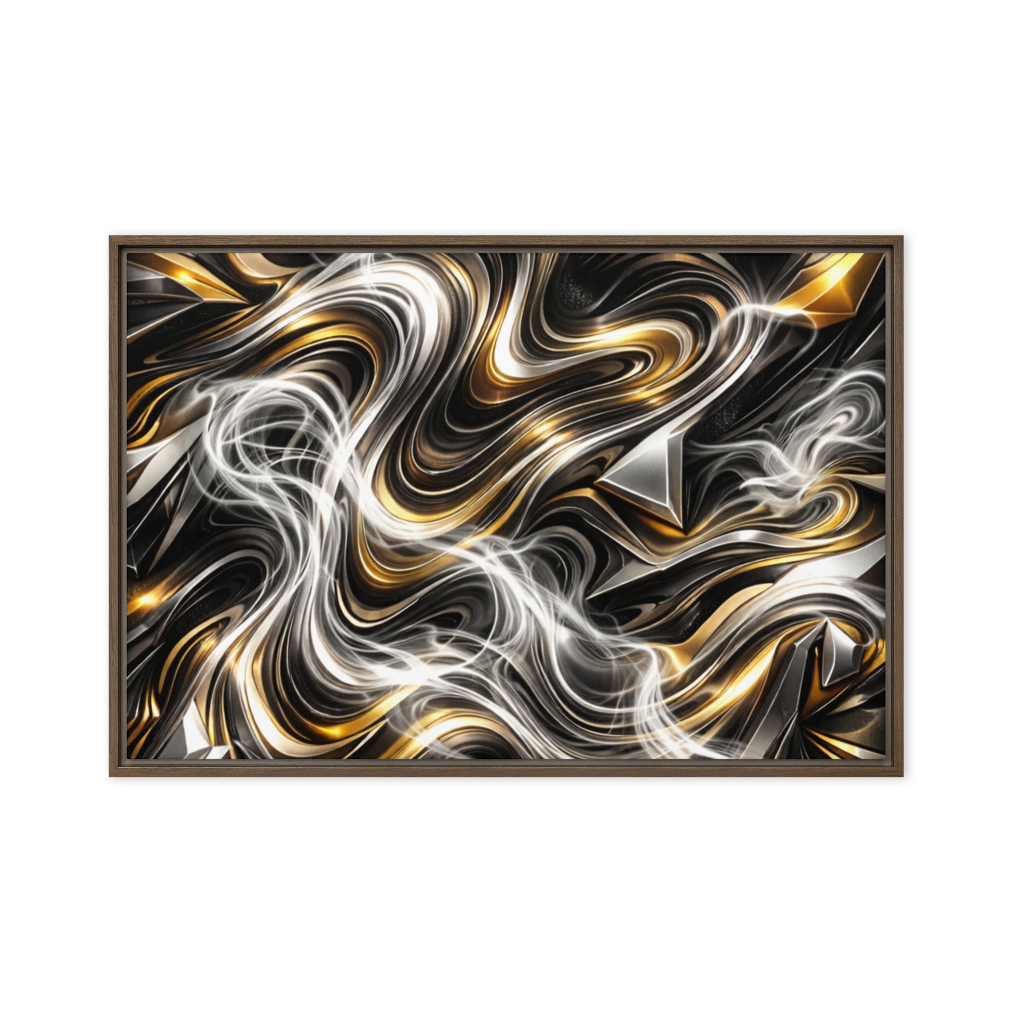 Ouro framed canvas print product view in white frame, 24 x 32 inch large size