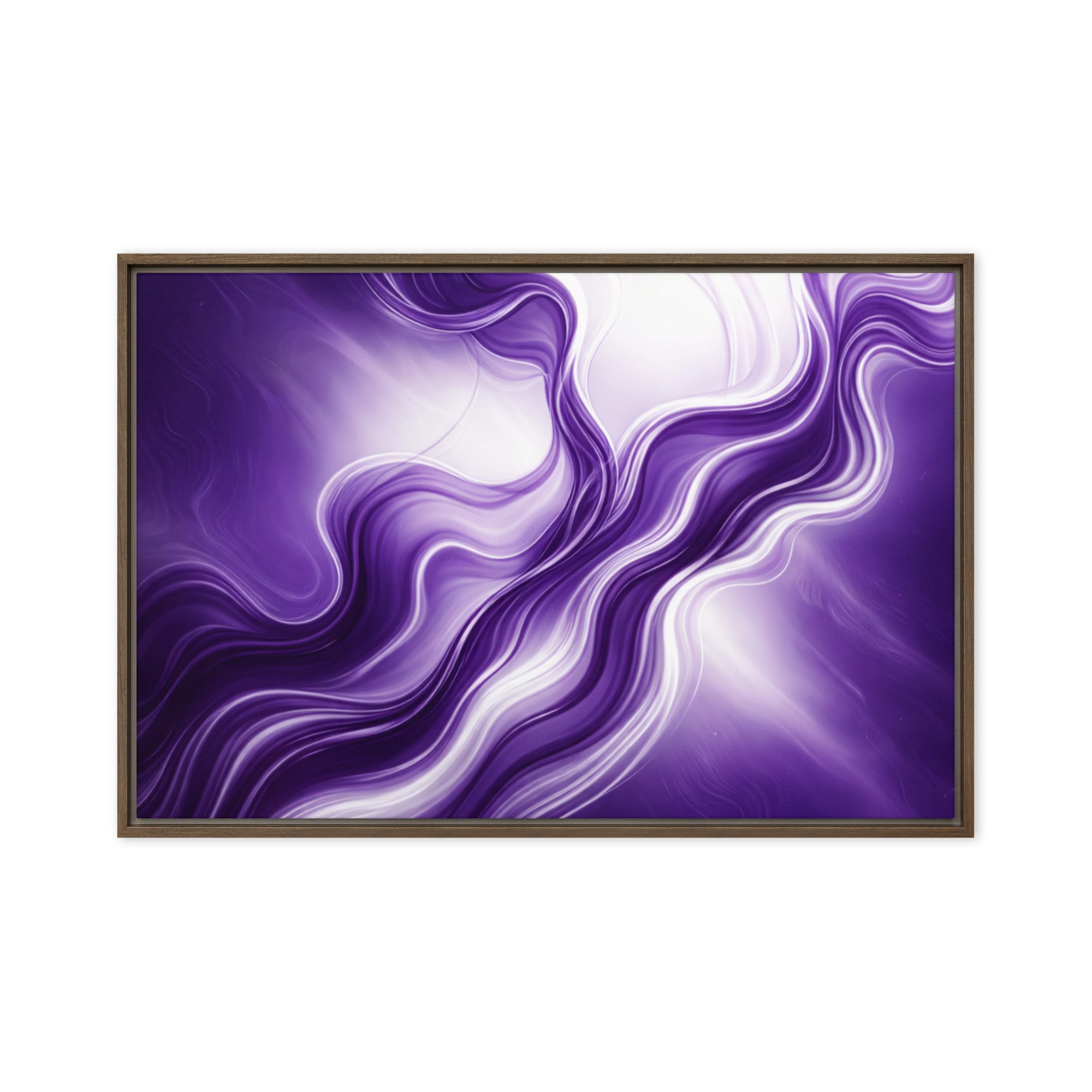 Silk framed canvas print, front view in white frame, 24 x 36 inch statement piece