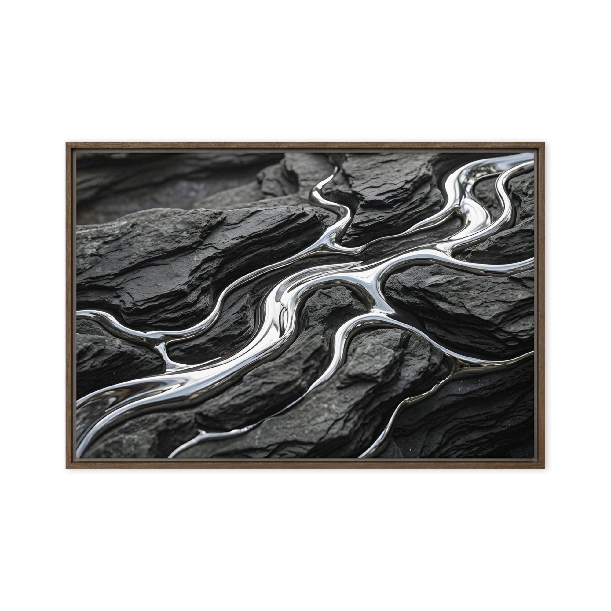 Basalt framed canvas print, front view in white frame, 24 x 32 inch large size