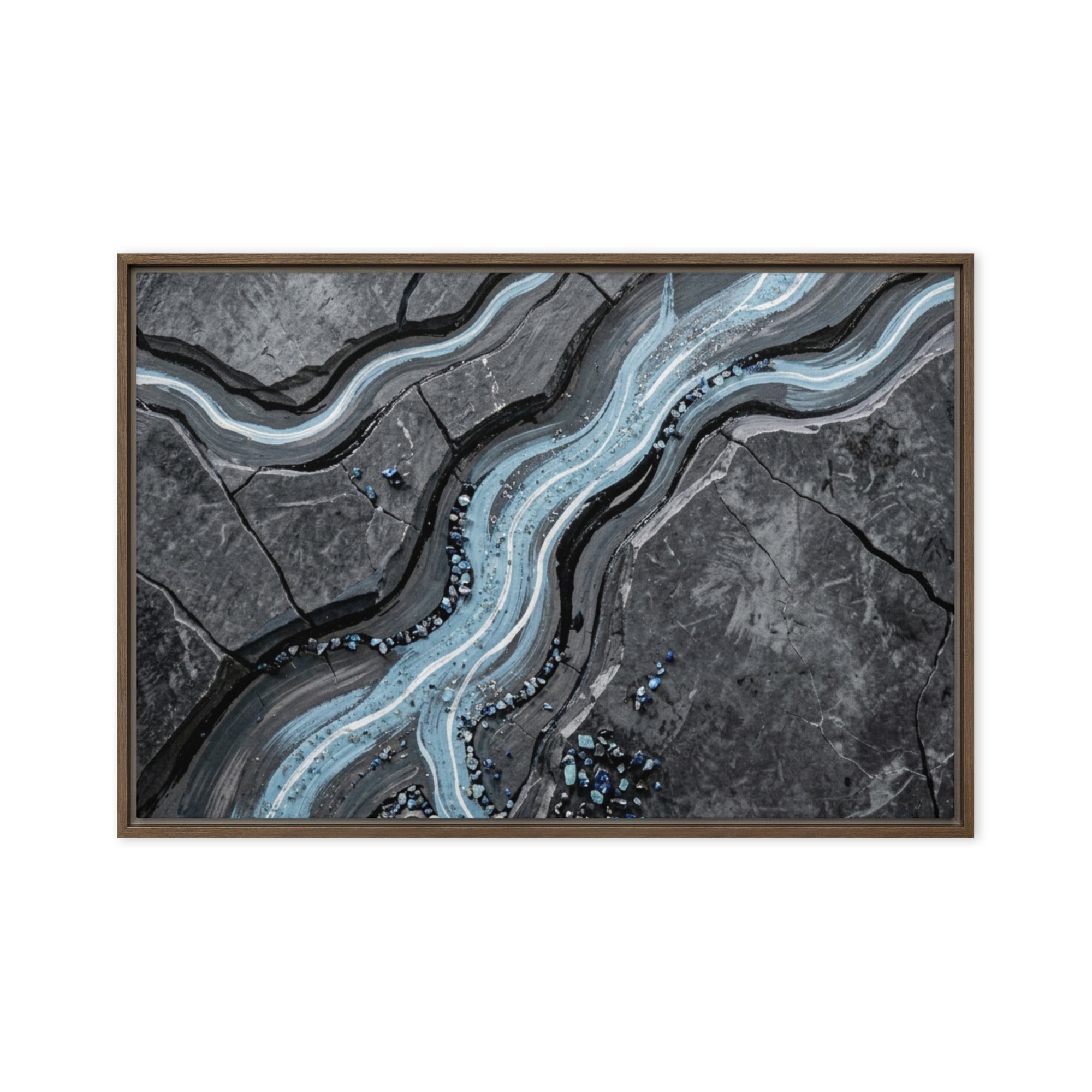 Viscosity framed canvas print, front view in white frame, 24 x 36 inch statement piece