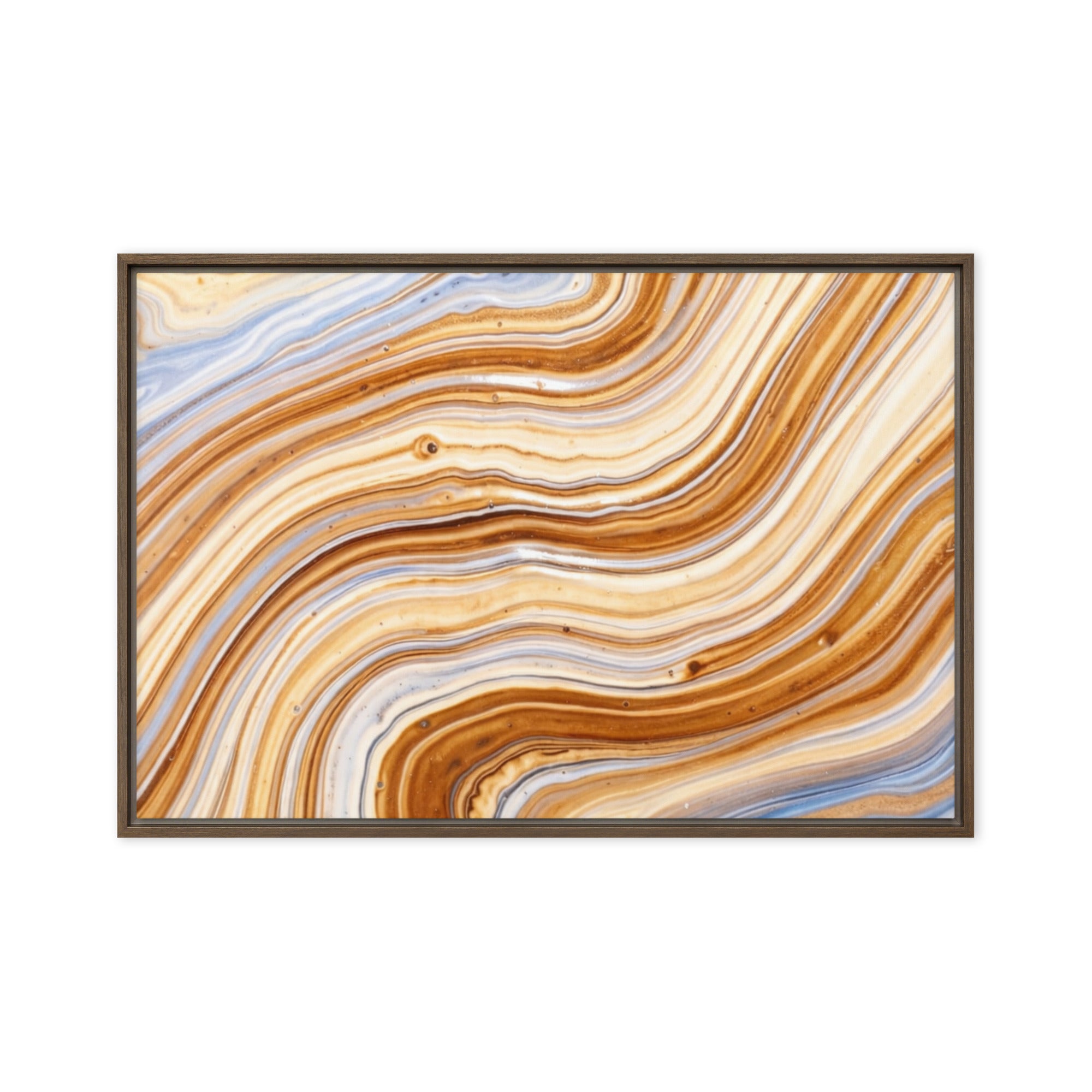 Dune framed canvas print with product details shown in white frame, 24 x 32 inch large size