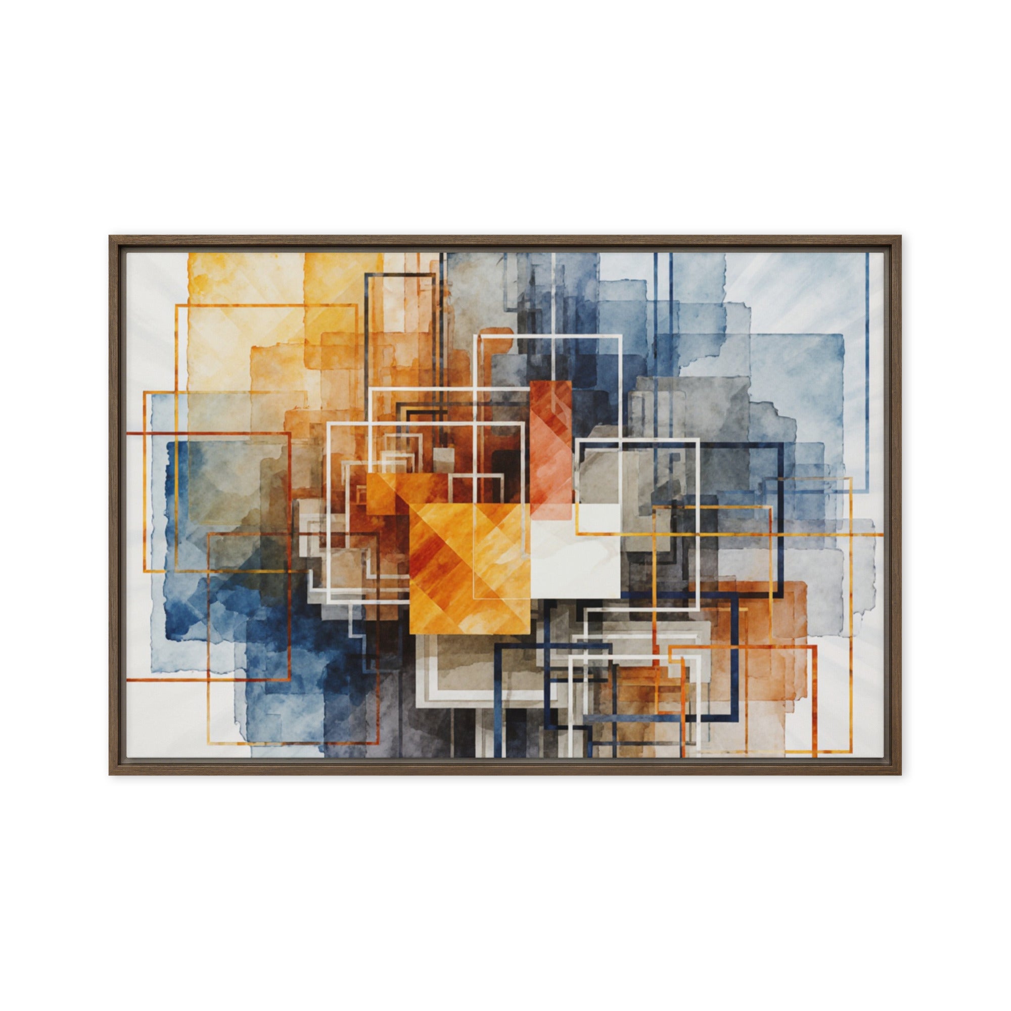 Reticle framed canvas print with product details shown in white frame, 24 x 32 inch large size