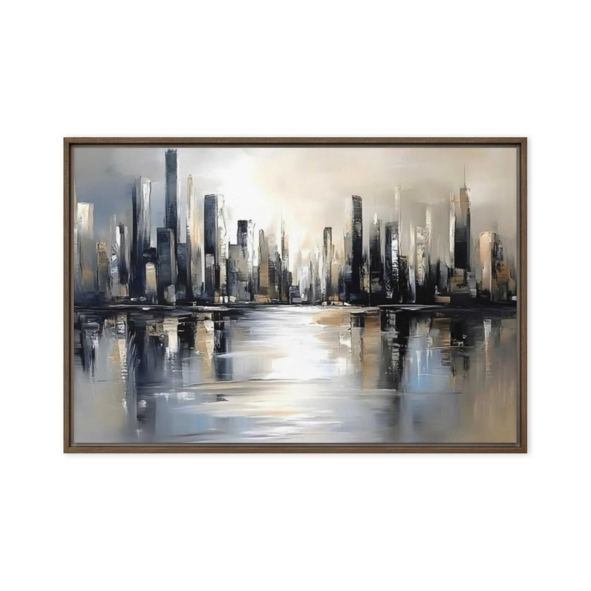 Sharps framed canvas print with product details shown in white frame, 24 x 32 inch large size