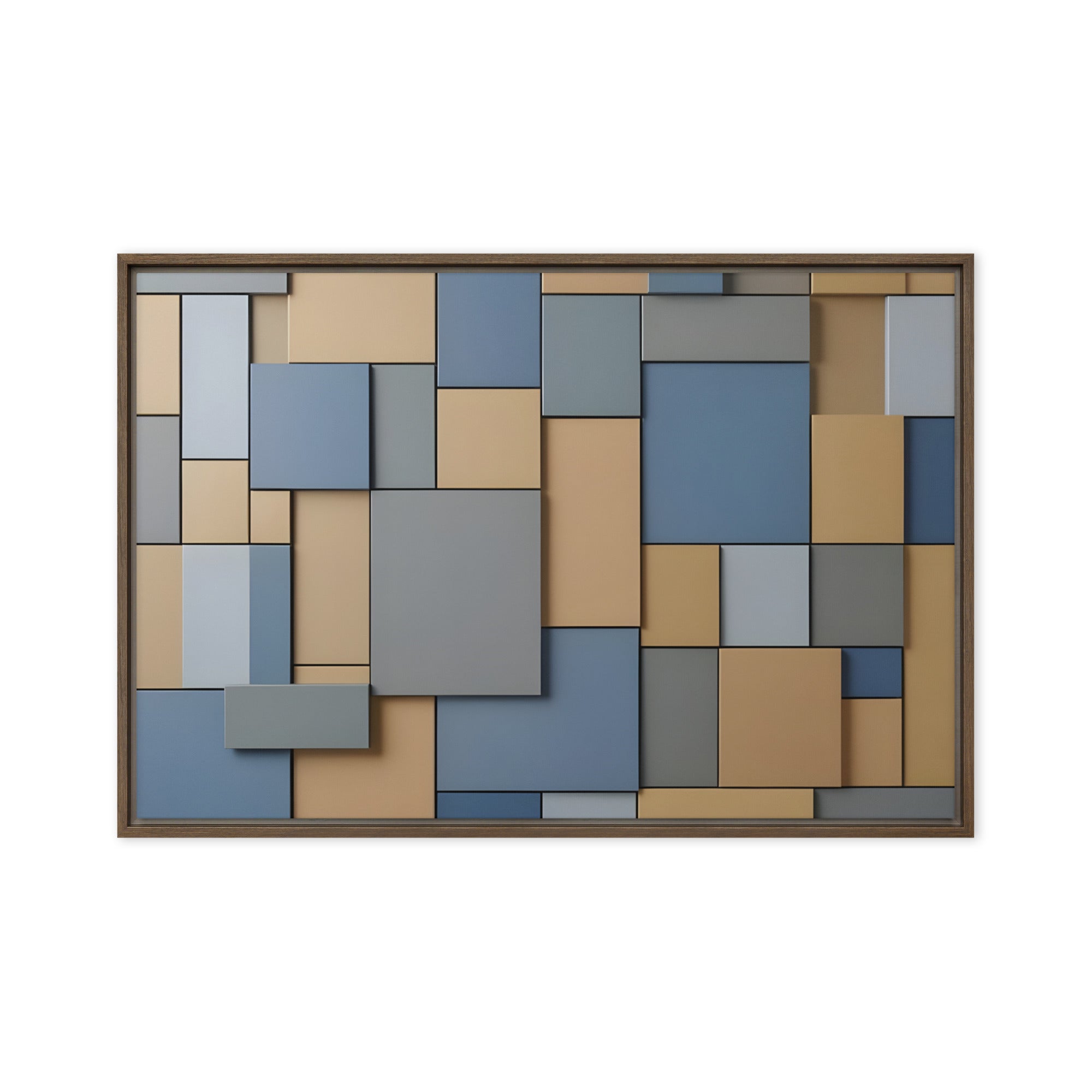 Agate framed canvas print, front view in white frame, 24 x 36 inch statement piece